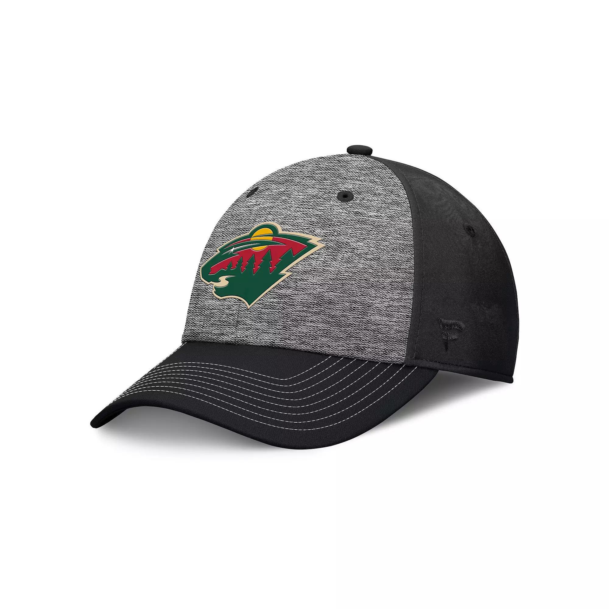 Men's Fanatics Gray/Black Minnesota Wild Fundamental Top Shelf 2-Tone Flex Hat, Size: Medium/Large, Grey Product Image