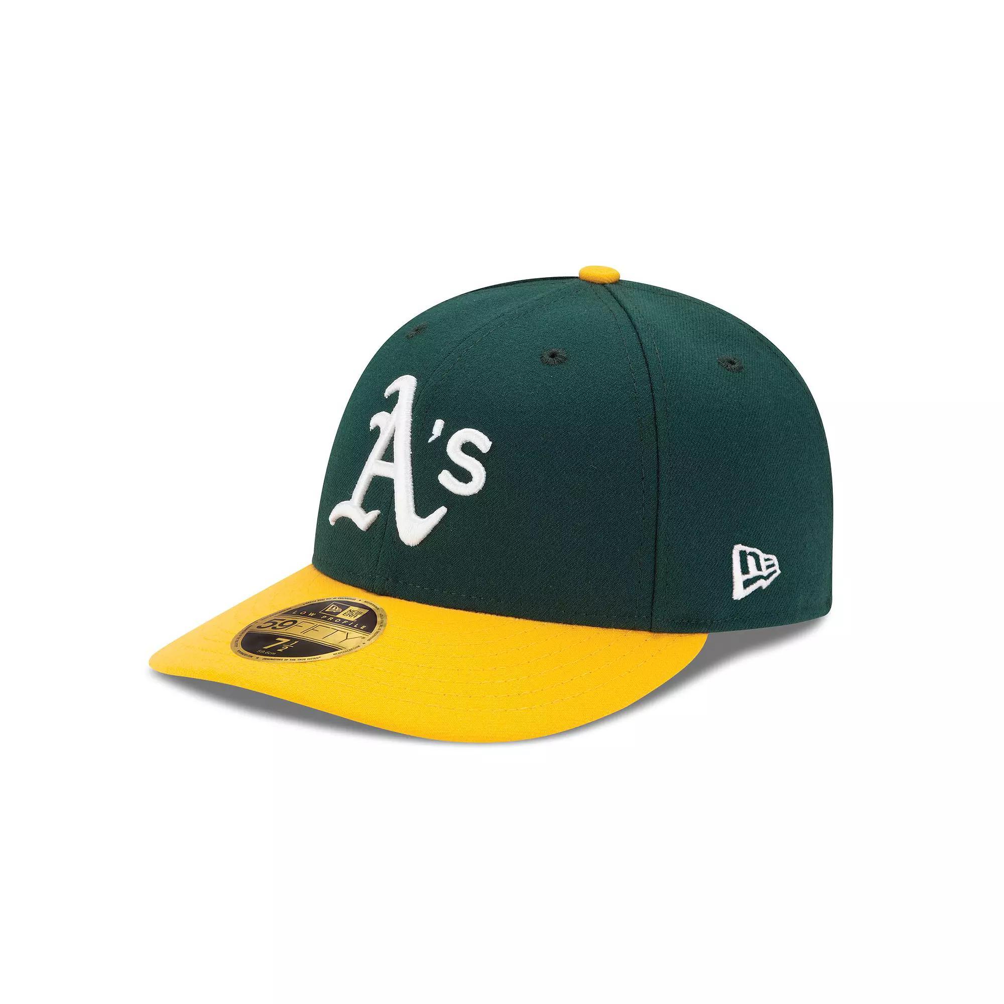 Mens New Era /Yellow Oakland Athletics Home Authentic Collection On-Field Low Profile 59FIFTY Fitted Hat Product Image