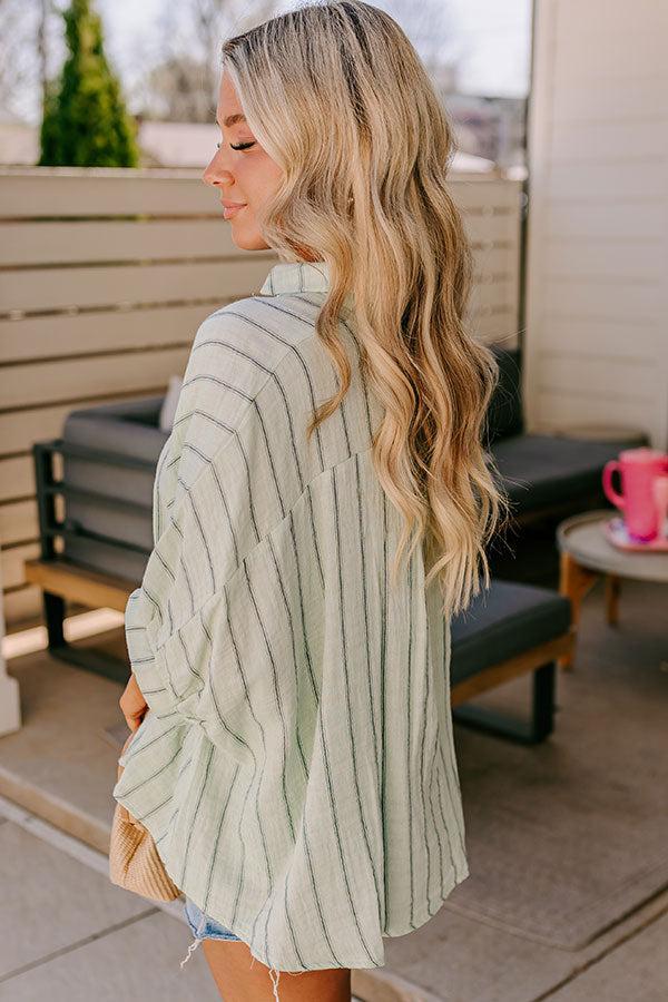 Sea Breeze Oversized Button Up in Mint Product Image