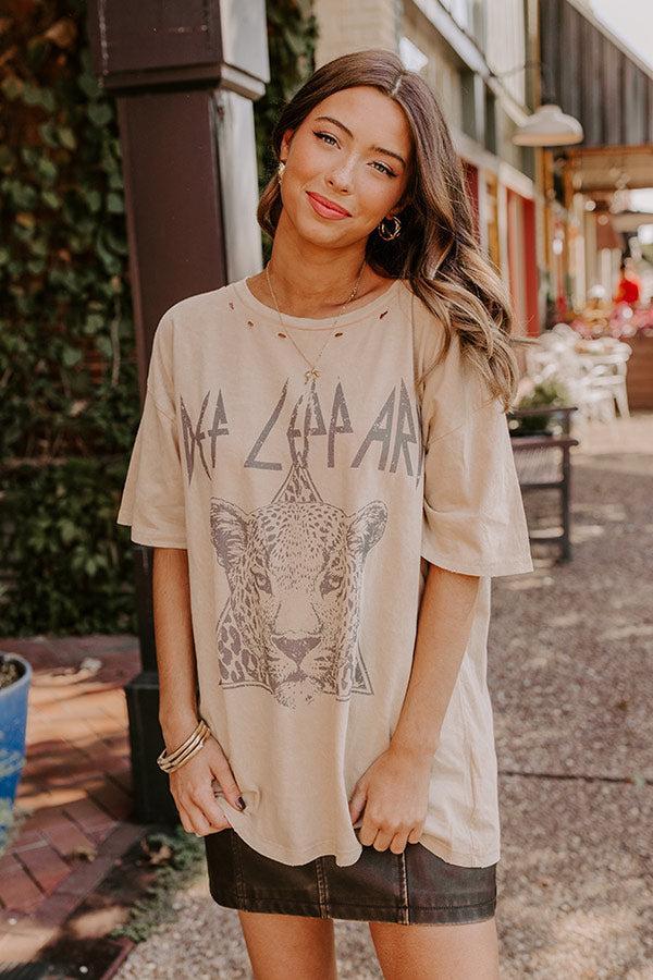 Def Leppard Distressed Oversize Graphic Tee Product Image