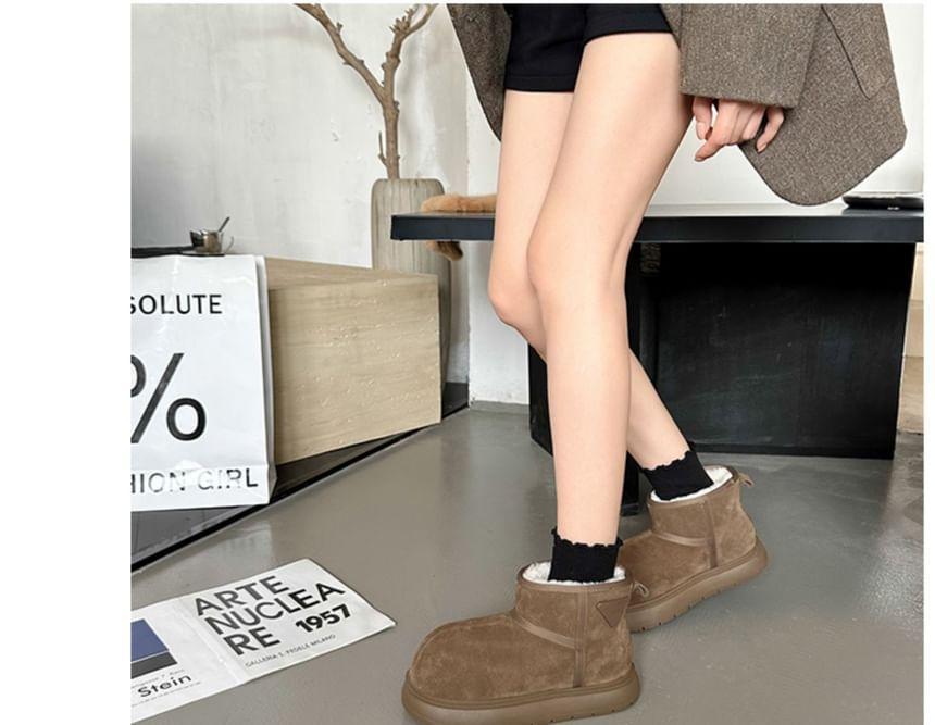 Fleece Lined Platform Short Boots Product Image