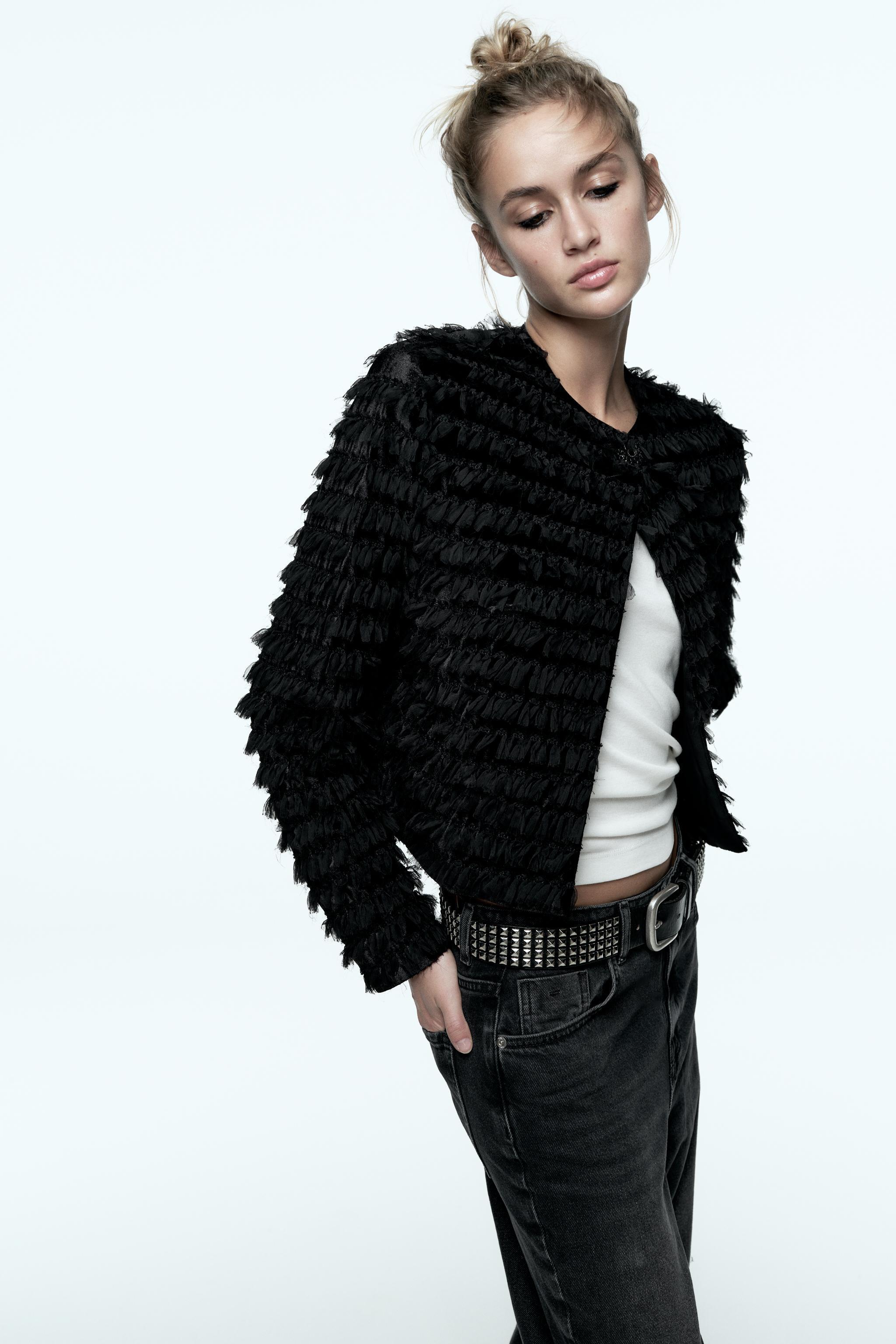 FRINGED VELVET JACKET Product Image