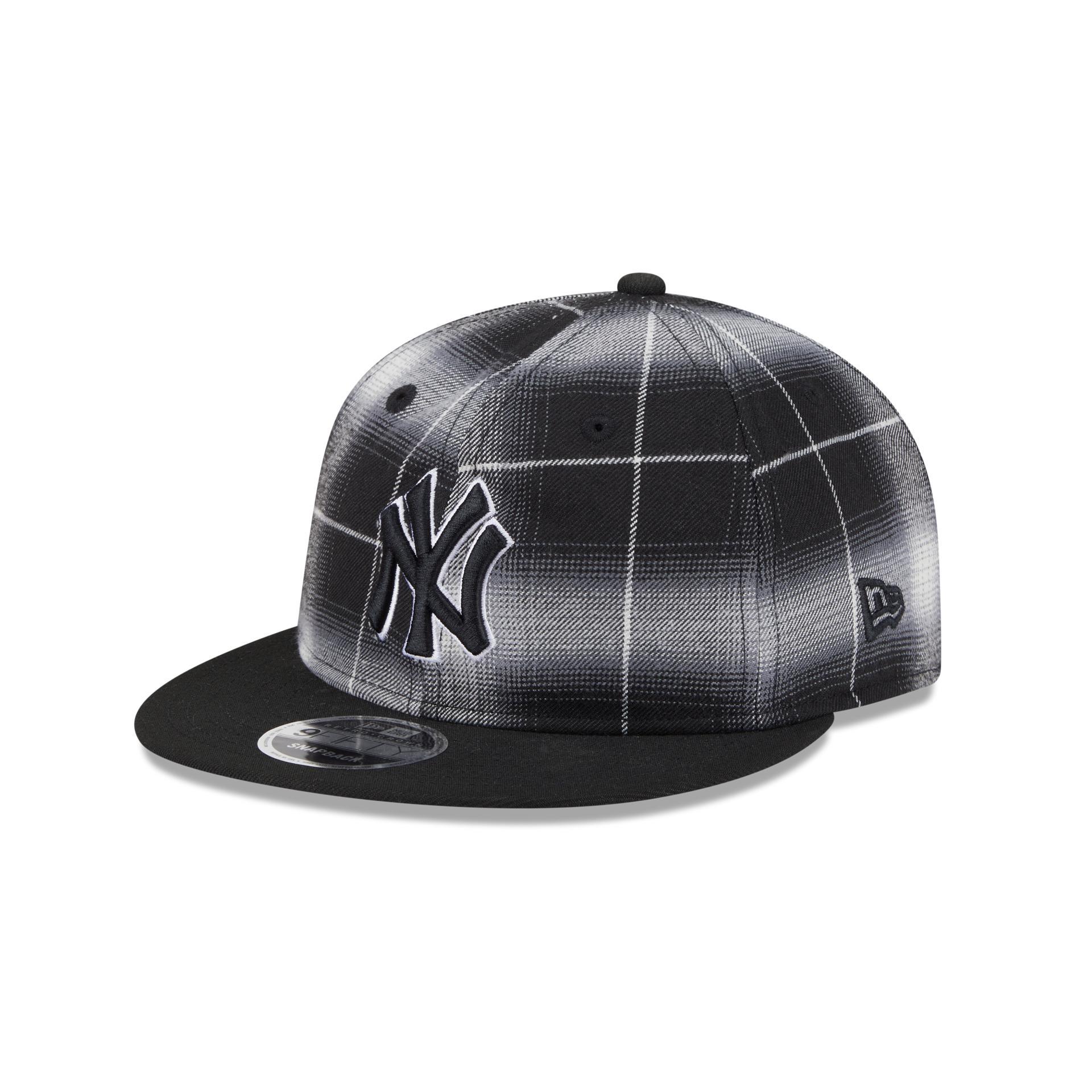Los Angeles Dodgers Black and White Plaid Retro Crown 9FIFTY Snapback Hat Male Product Image