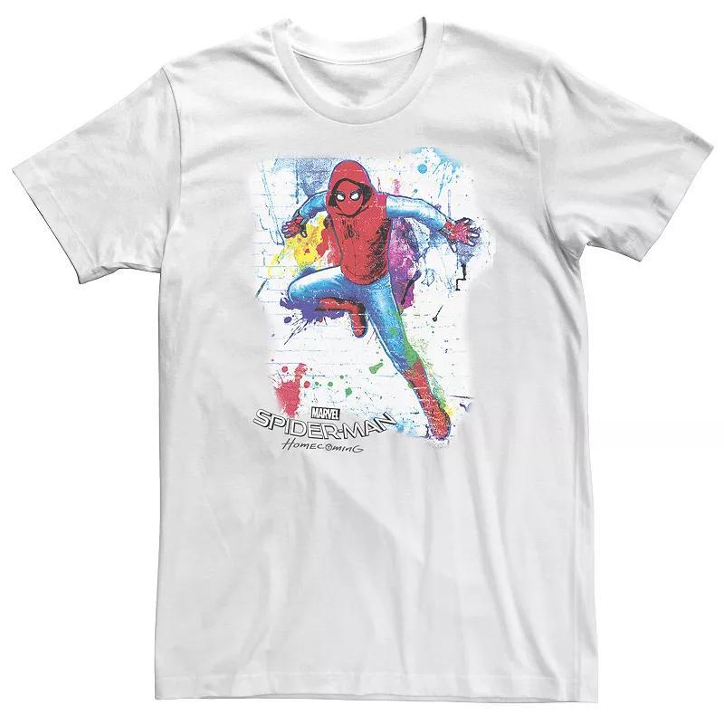 Big & Tall Marvel Spider-Man Homecoming Graffiti Stall Tee, Men's, Size: 4XL, White Product Image