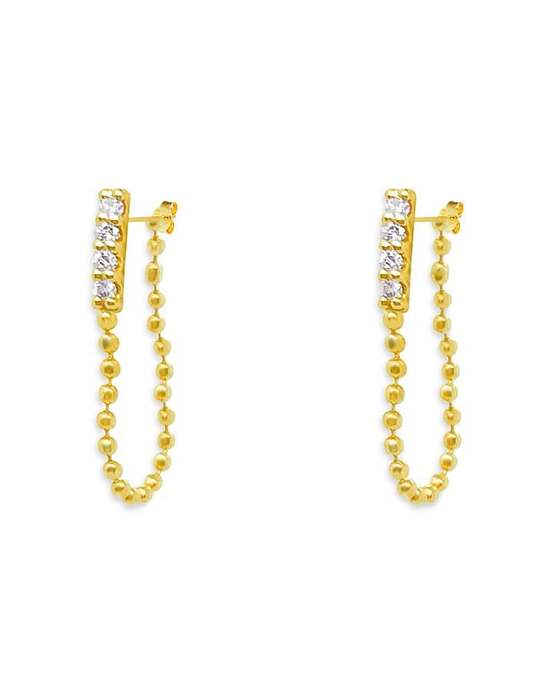 Womens 14K Yellow Gold & 0.37 TCW Diamond Chain Earrings Product Image