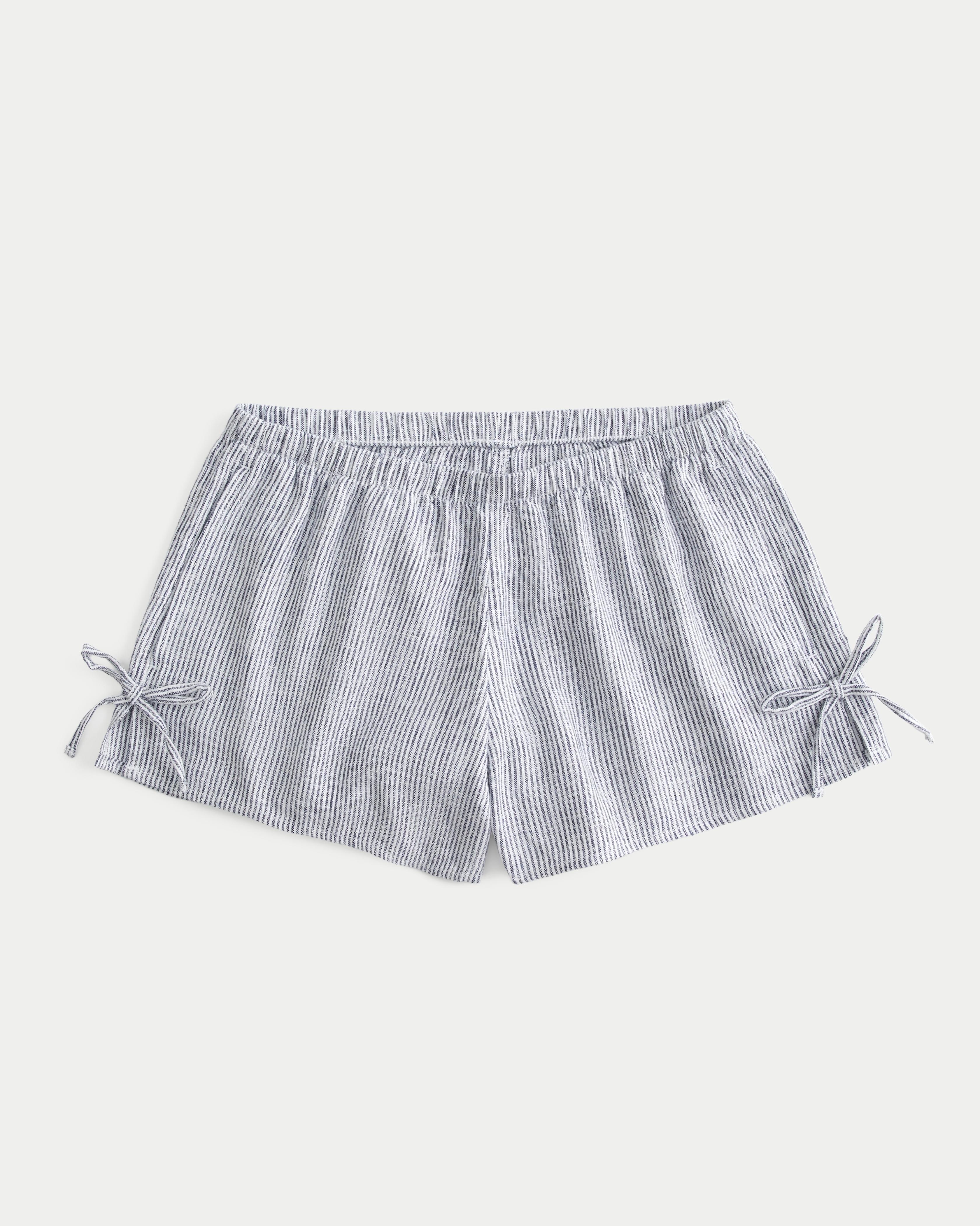 Linen-Blend Side Bow Soft Shorts Product Image