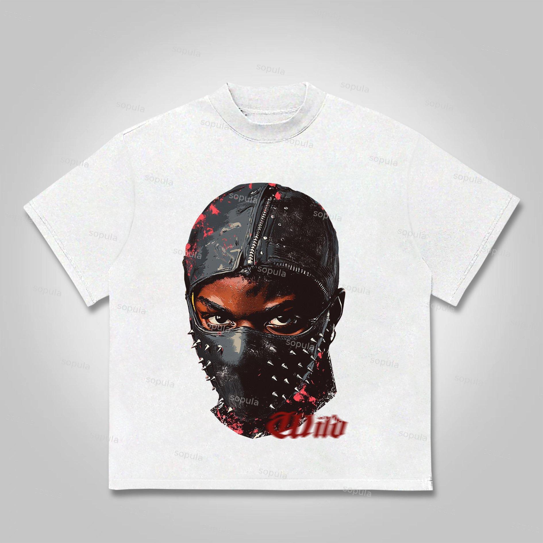 Sopula Vintage Wild Portrait Graphic Print Cotton T-shirt Product Image