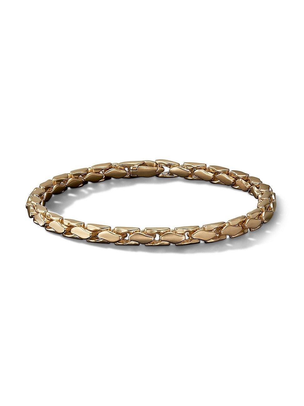 Mens Fluted Chain Bracelet In 18K Yellow Gold, 5mm Product Image