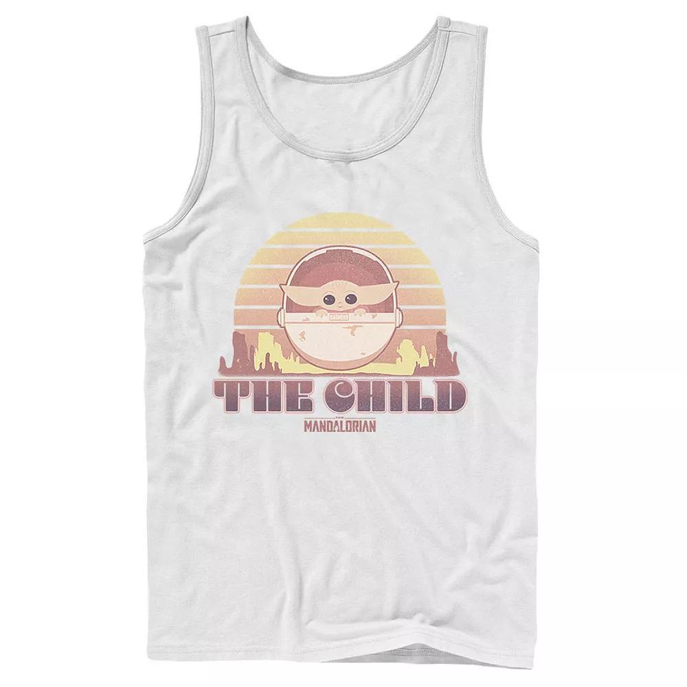 Men's Star Wars The Mandalorian The Child Retro Line Portrait Tank Top,  Product Image
