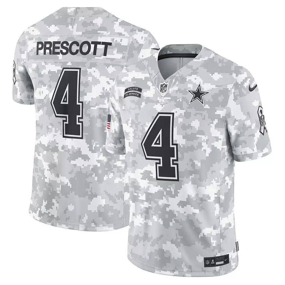 Men's Nike Dak Prescott Arctic Camo Dallas Cowboys 2024 Salute to Service Limited Jersey, Size: Medium, Team Product Image