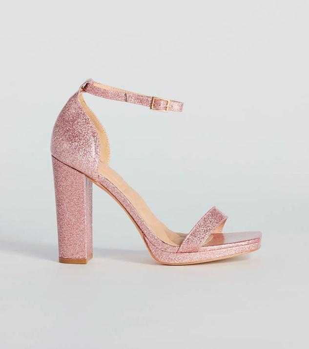 Capture Sparkle Glitter Platform Block Heels Product Image