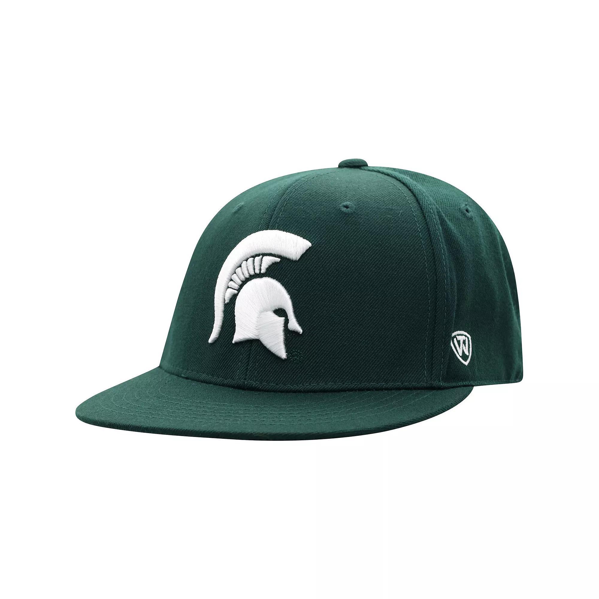 Men's Top of the World Green Michigan State Spartans Team Color Fitted Hat,  Product Image