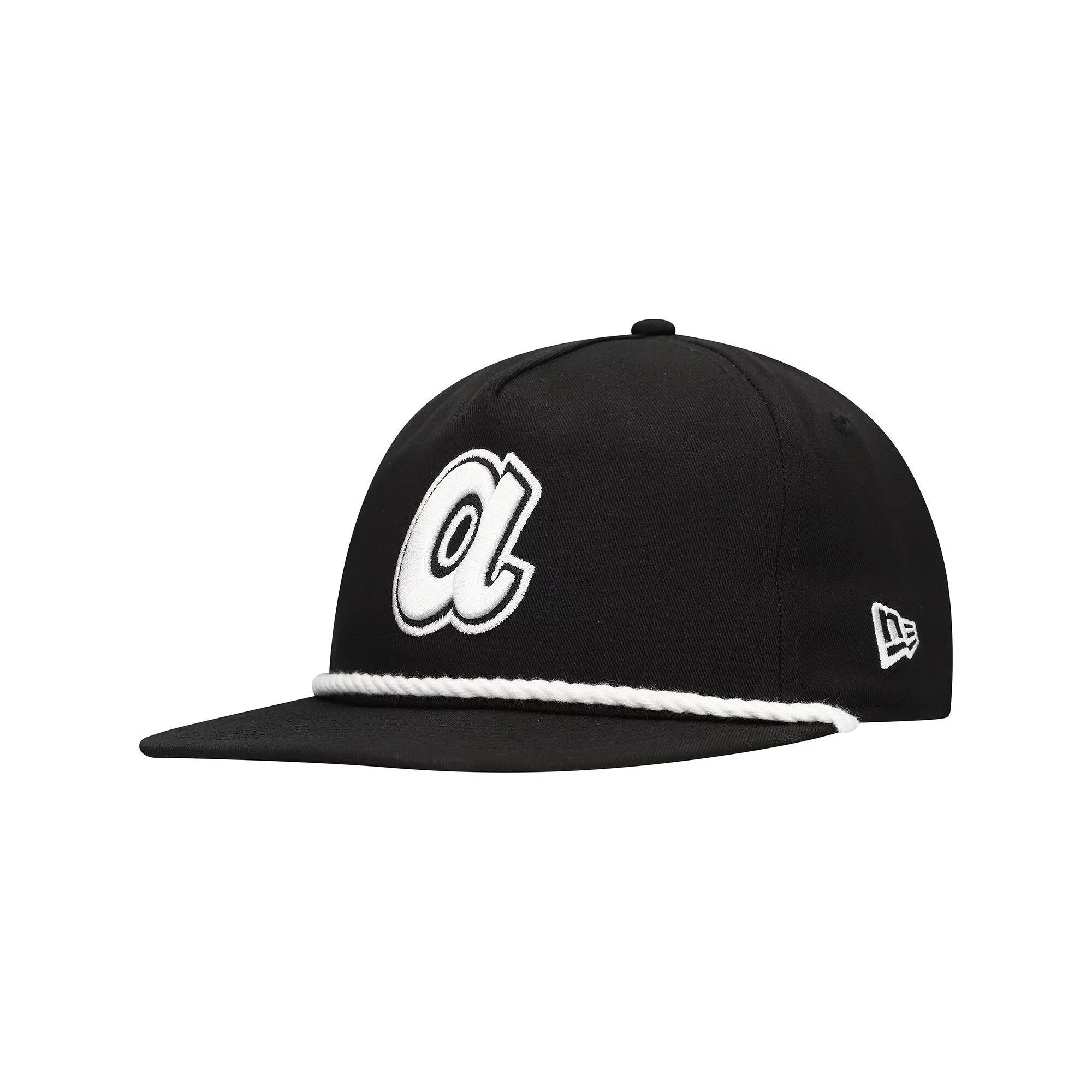 Men's New Era Black Atlanta Braves Golfer Snapback Hat Product Image