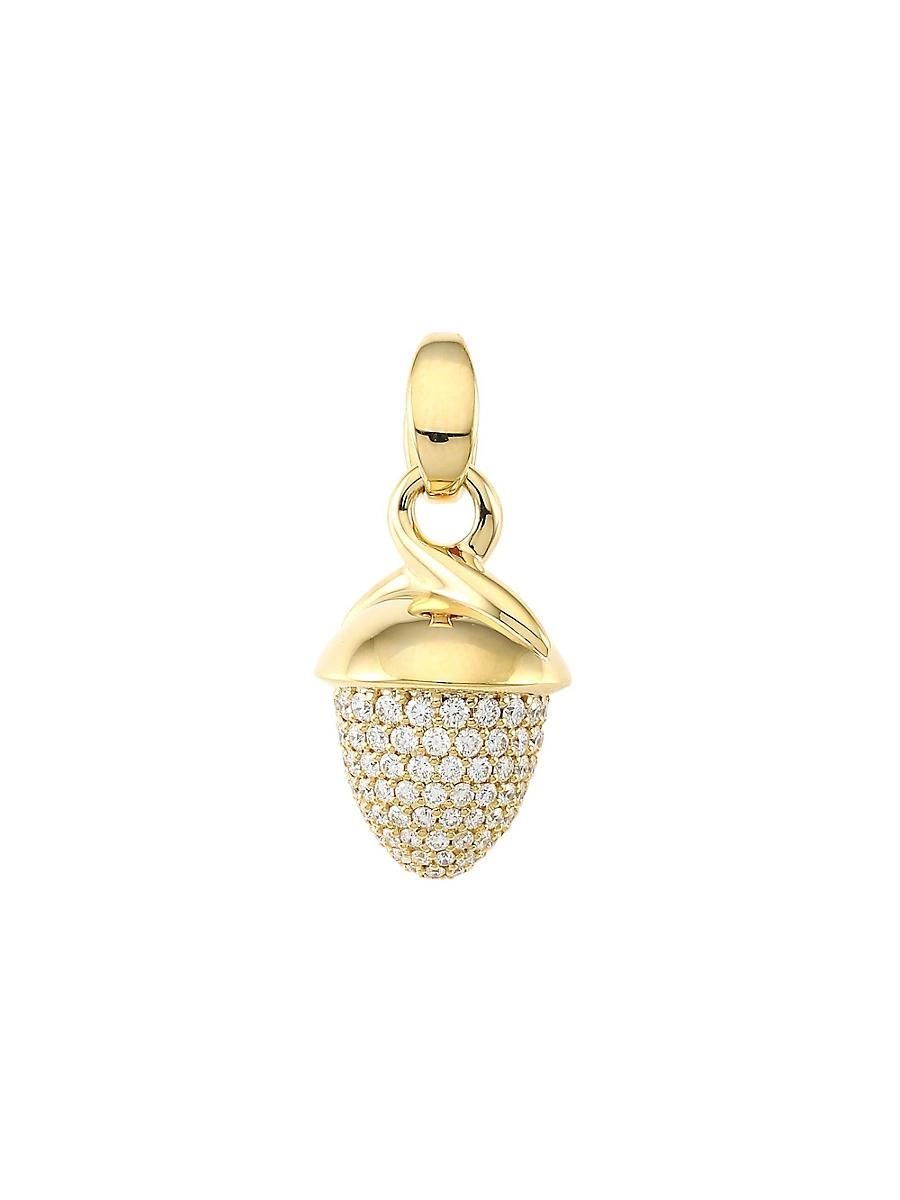 Womens Mikado Bouquet 18K Yellow Gold & Diamond Pav Acorn Pendant Product Image