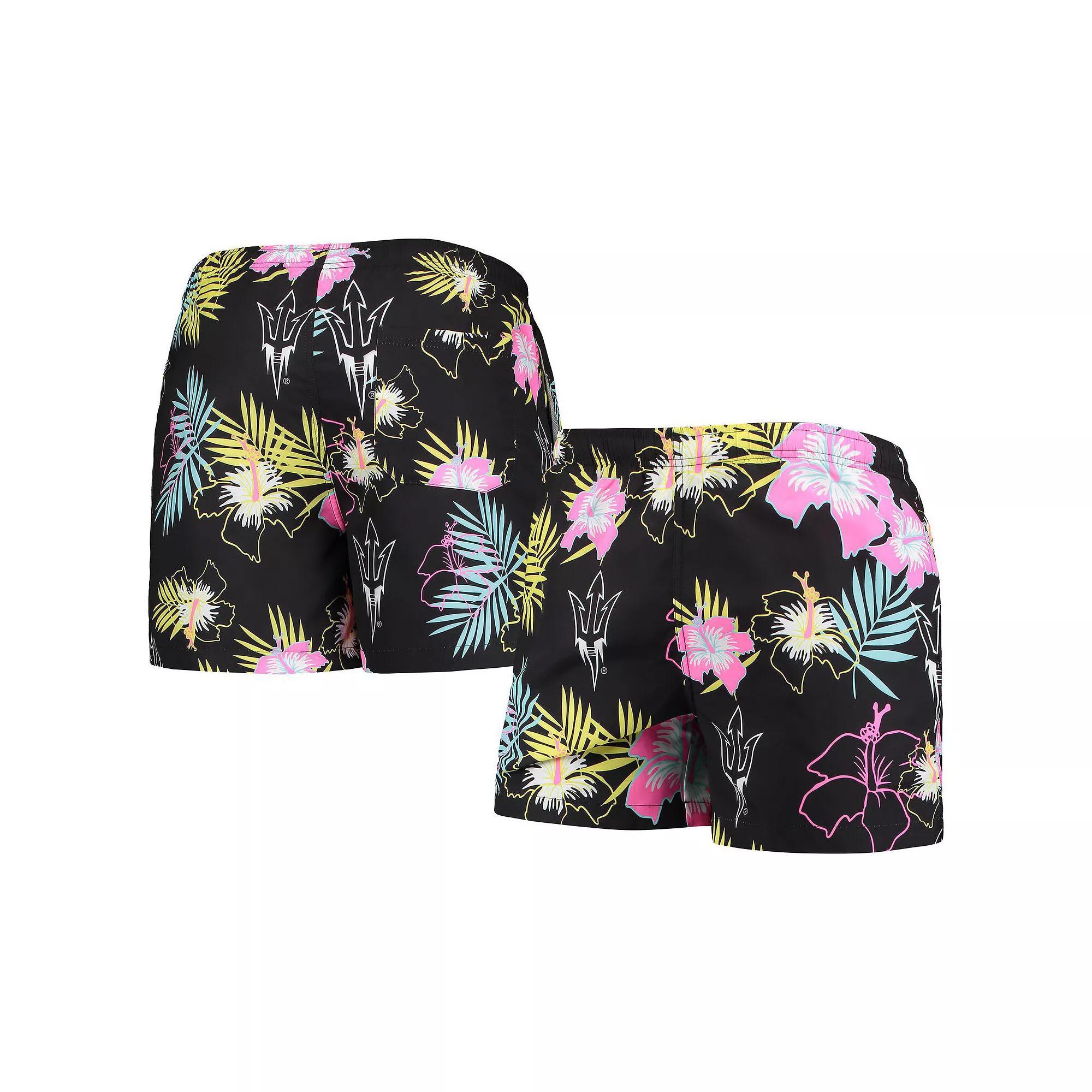 Men's FOCO Black Arizona State Sun Devils Neon Floral Swim Trunks,  Product Image