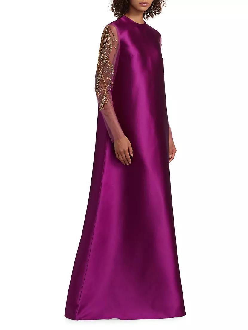 Embellished Sleeve A-Line Gown Product Image