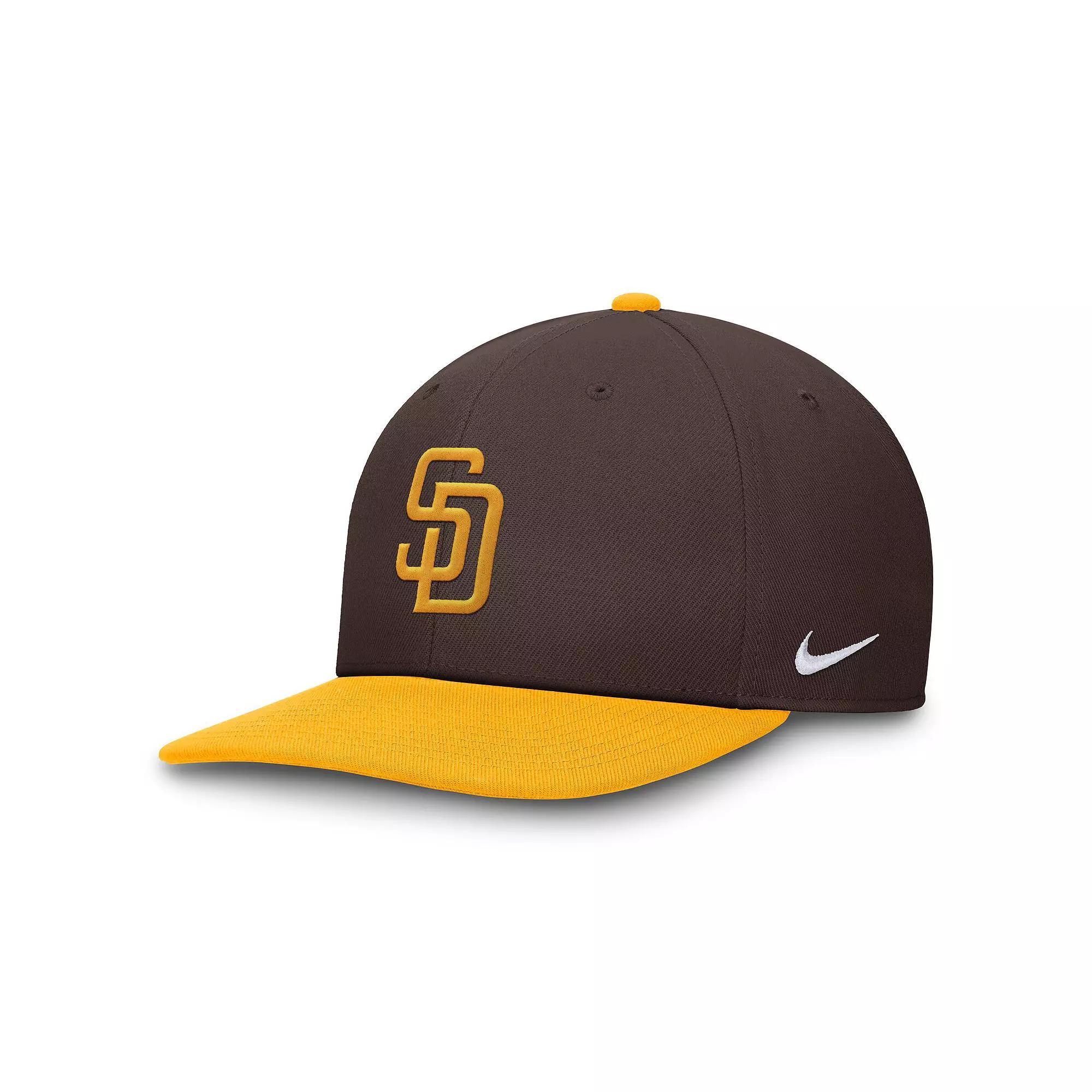 Men's Nike Brown/Gold San Diego Padres Pro Performance Snapback Hat, Size: Small/Medium Product Image
