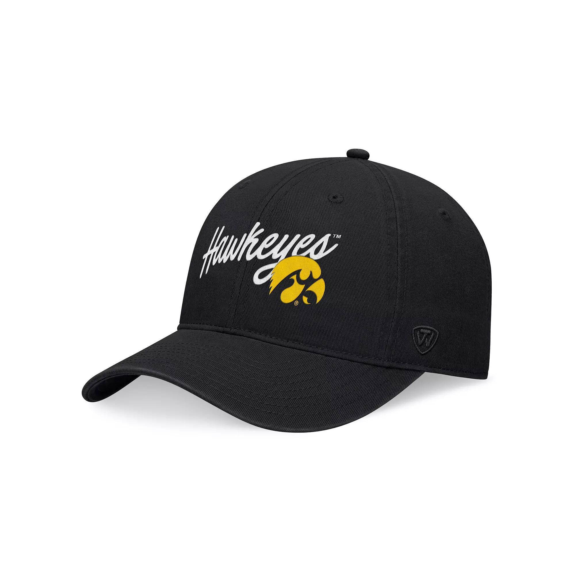 Men's Top of the World Black Iowa Hawkeyes Heritage CeeCee Adjustable Hat Product Image