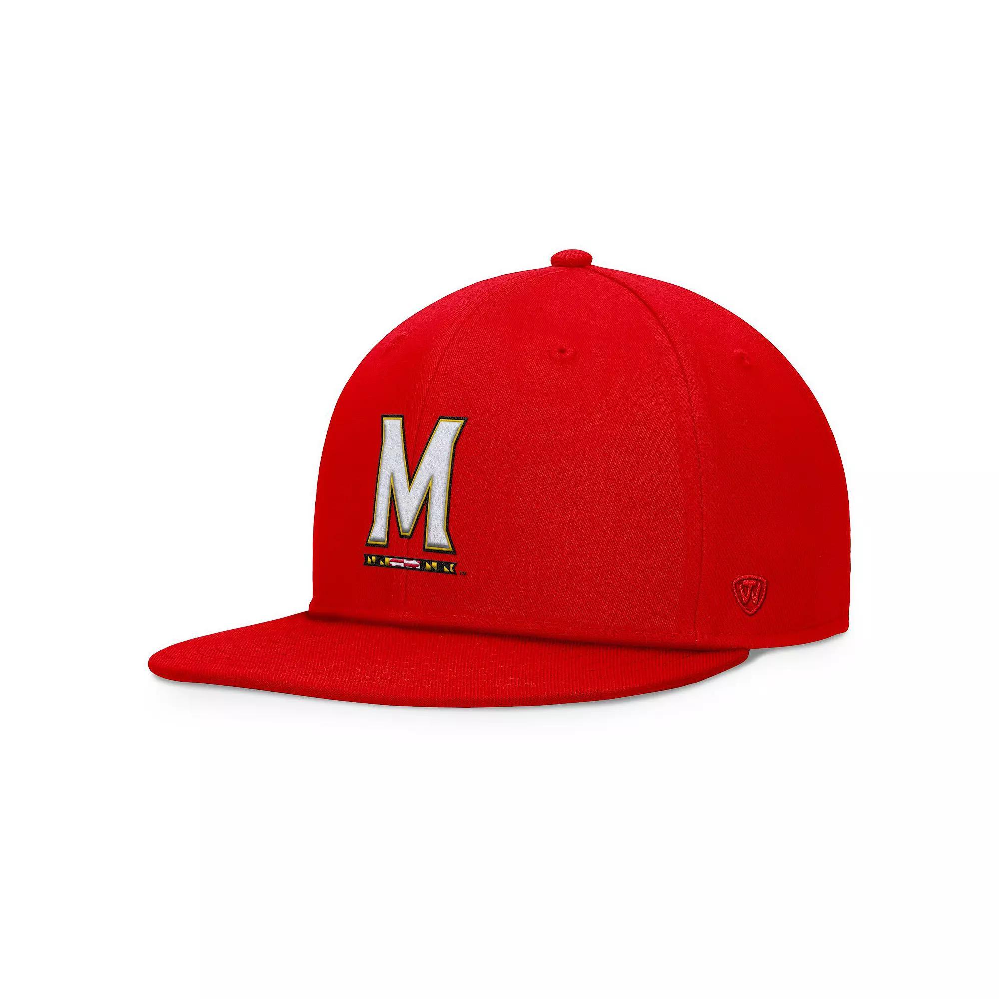 Men's Top of the World Red Maryland Terrapins Fundamental Snapback Hat Product Image