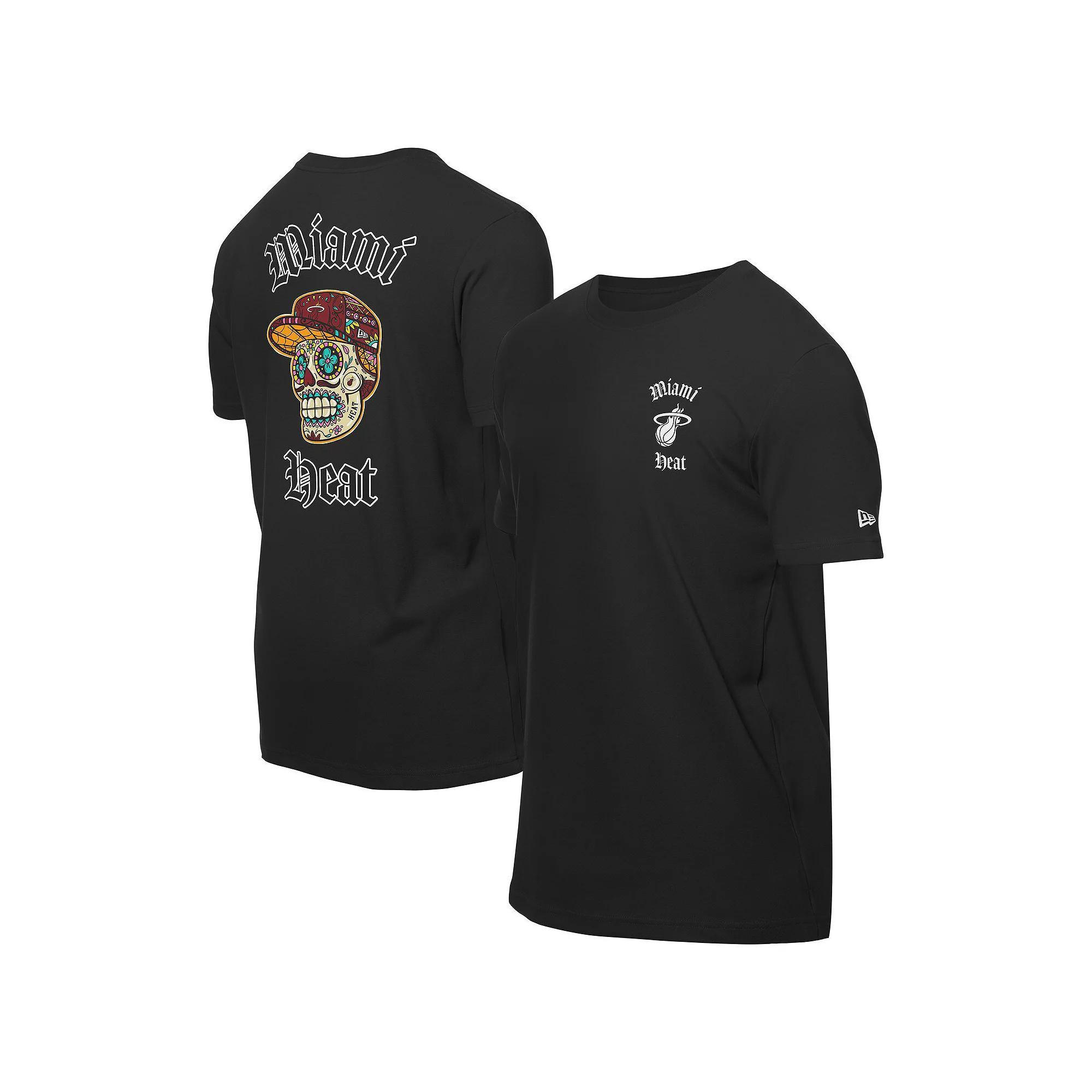 Men's New Era Black Miami Heat Sugar Skulls T-Shirt,  Product Image