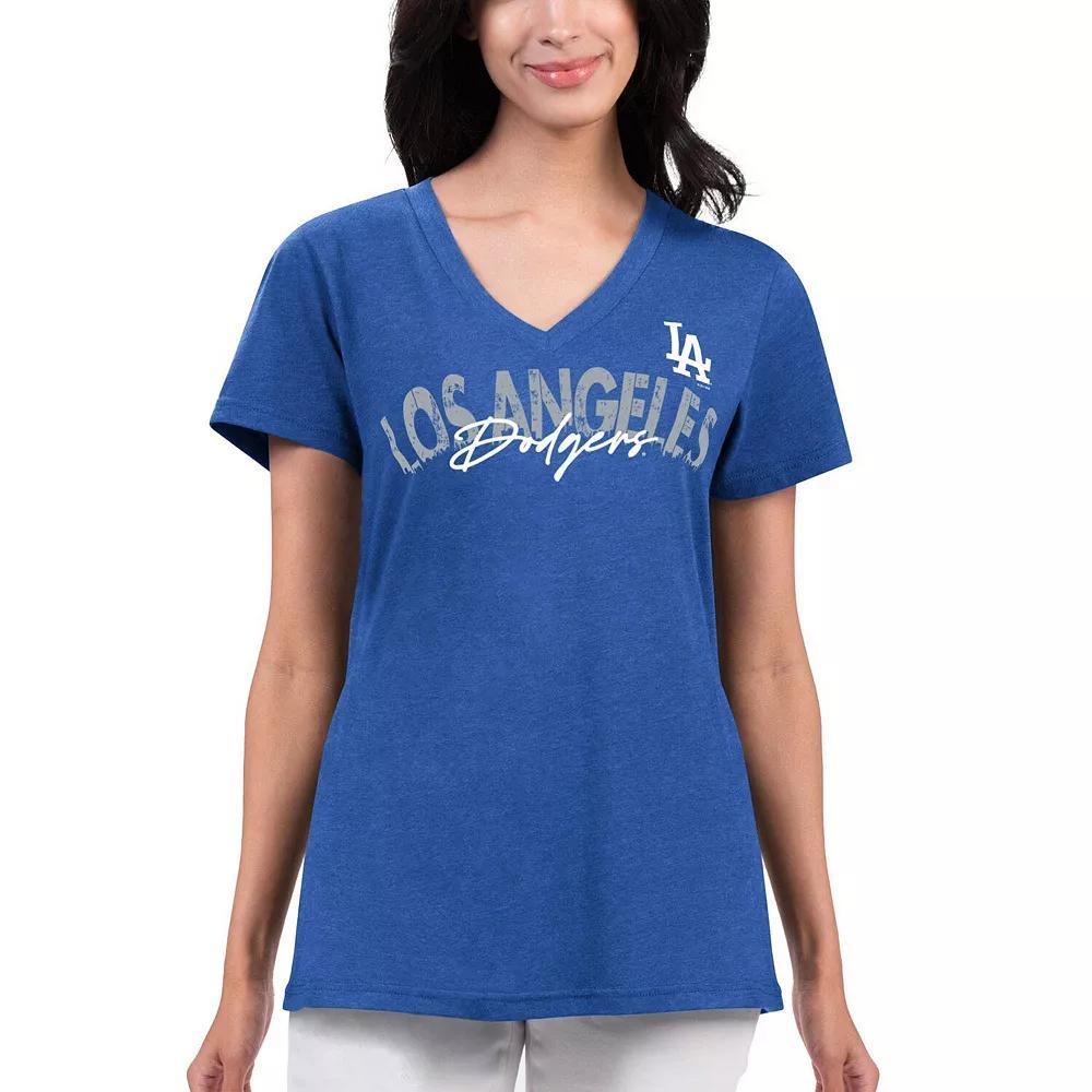 Women's G-III 4Her by Carl Banks Royal Los Angeles Dodgers Key Move V-Neck T-Shirt, Size: XS, Blue Product Image