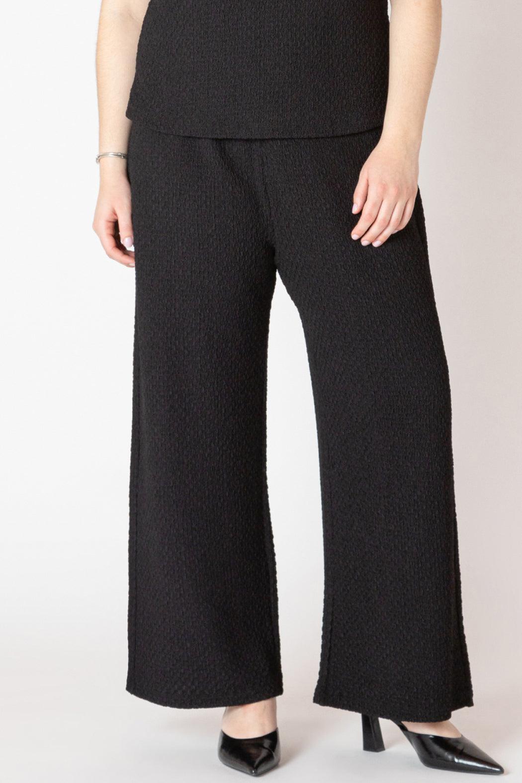Textured Flowy Wide Leg Pants Product Image