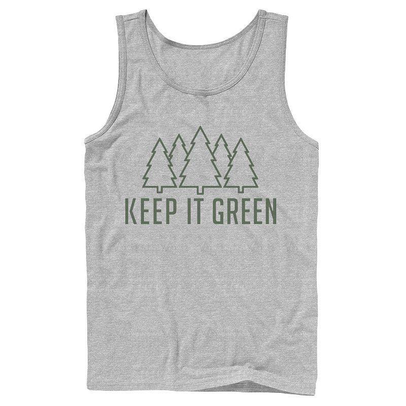 Men's Fifth Sun Keep It Green Pine Trees Tank Top, Size: Large, Athletic Grey Product Image