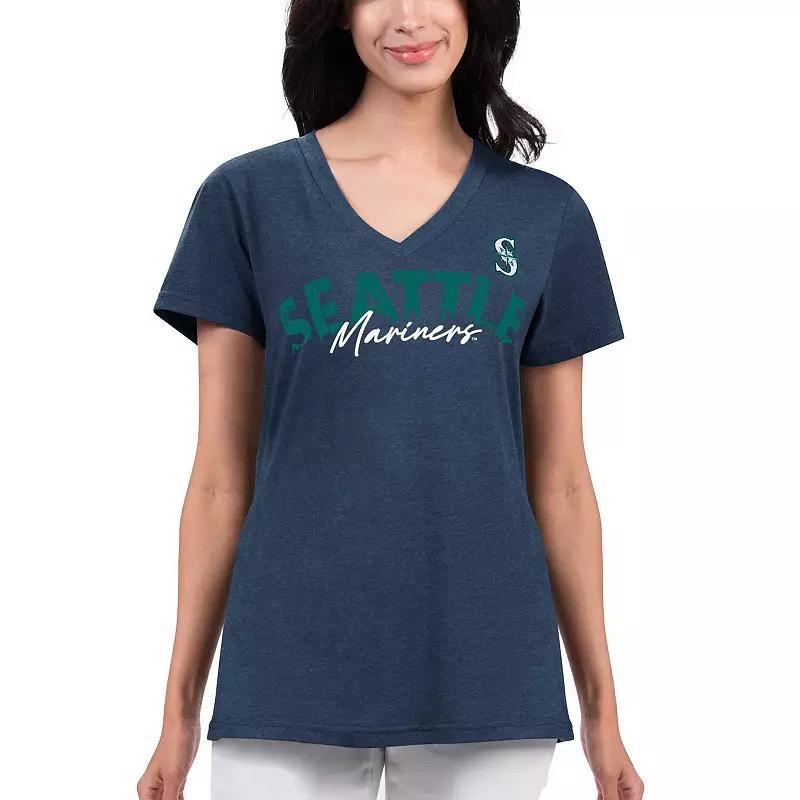 Womens G-III 4Her by Carl Banks Seattle Mariners Key Move V-Neck T-Shirt Blue Product Image