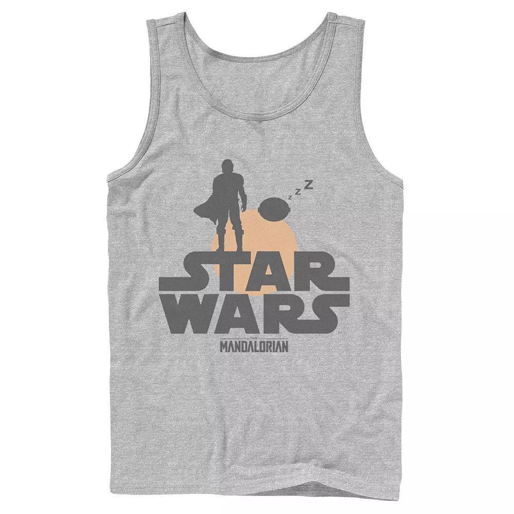Men's Star Wars The Mandalorian The Child Sunset Silhouette Logo Tank Top,  Product Image
