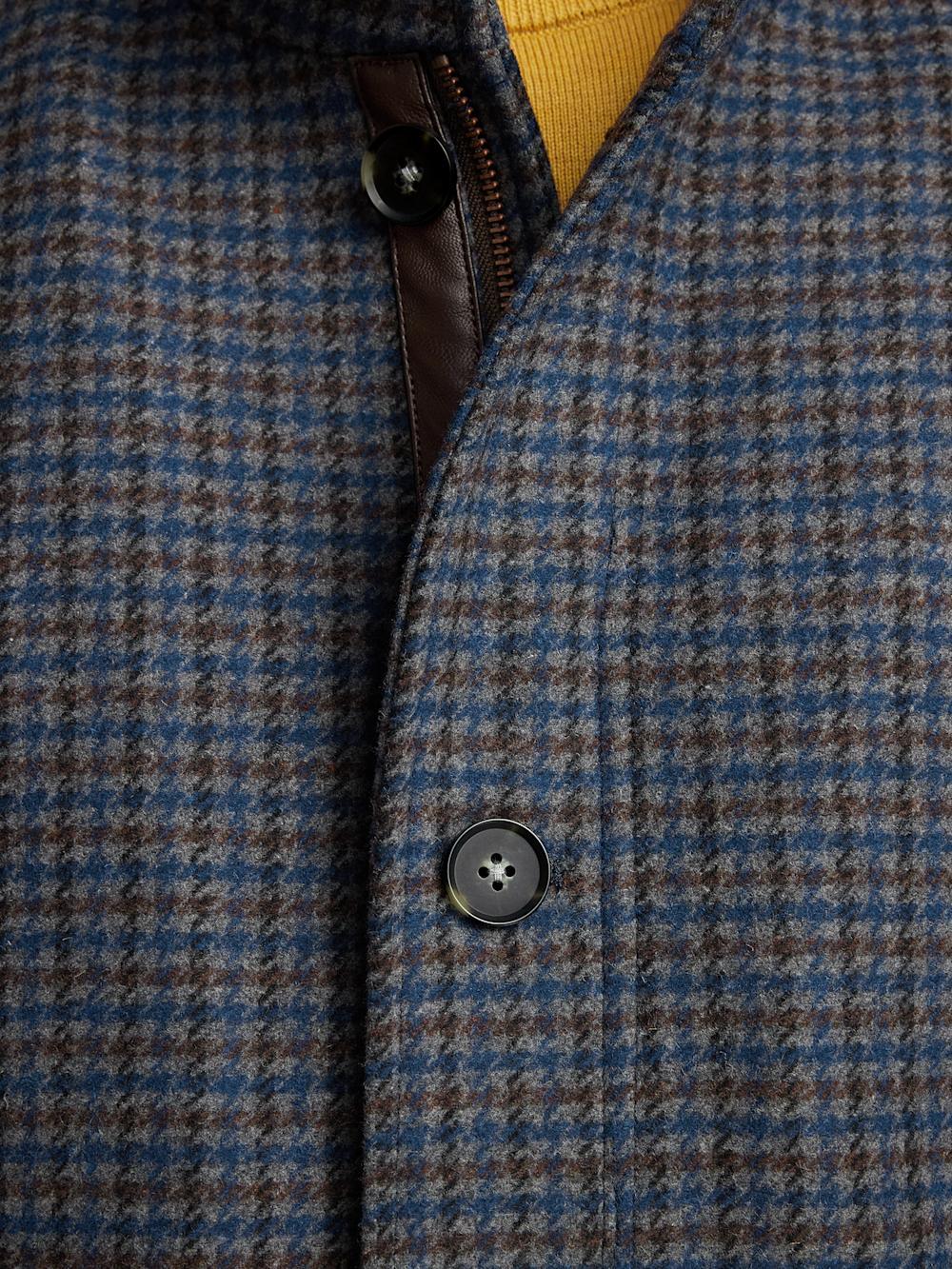 Wool Blend Check Carcoat - Multi Product Image