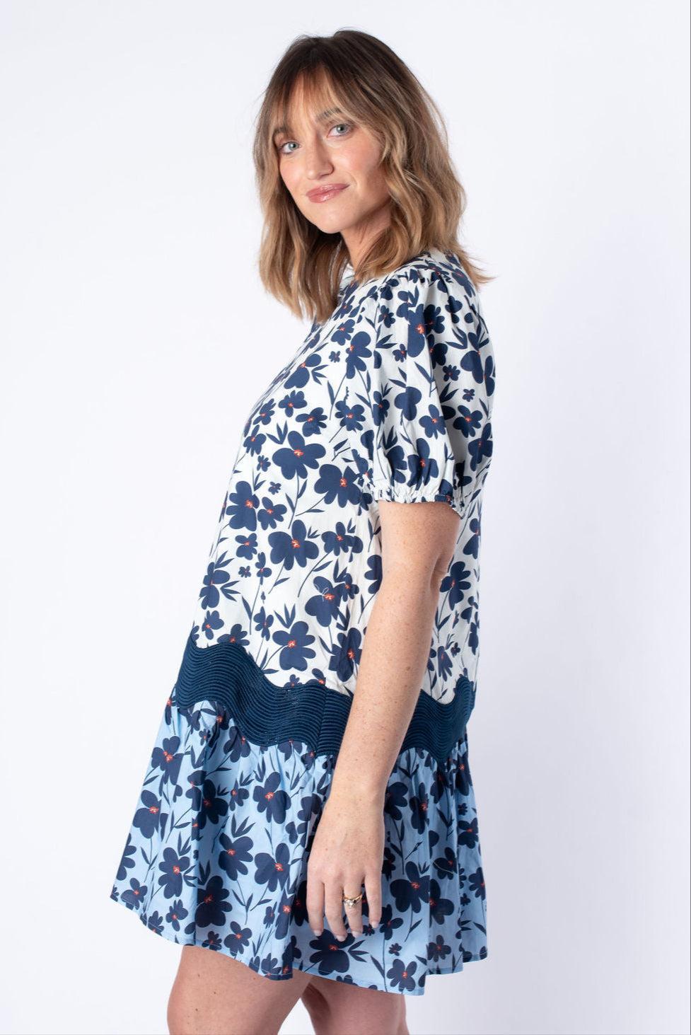 Maxine Floral Short Sleeve Mini Dress Product Image