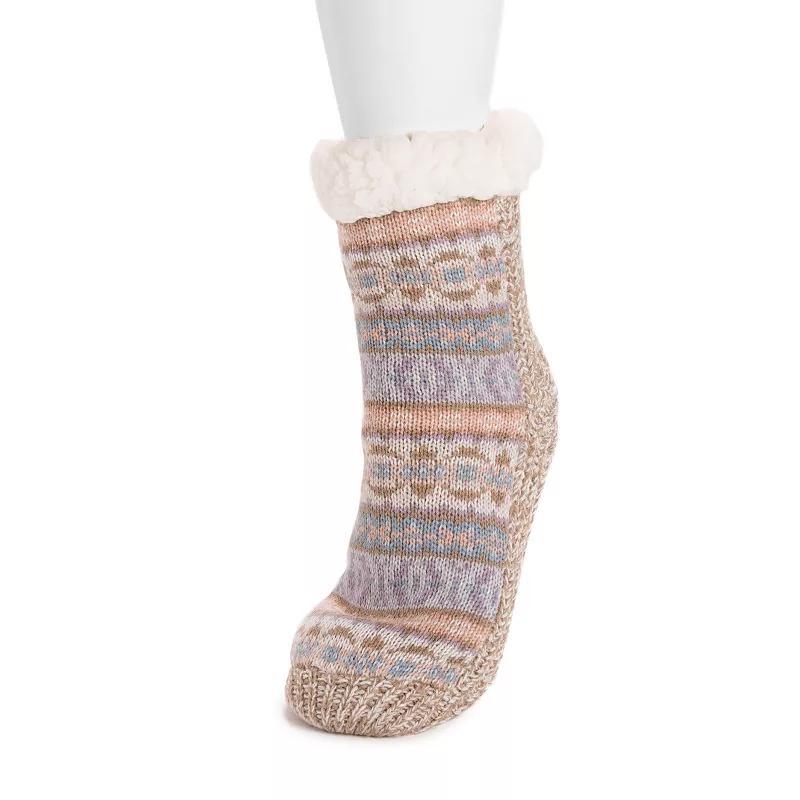 Womens MUK LUKS Fairisle Gripper Crew Socks Product Image