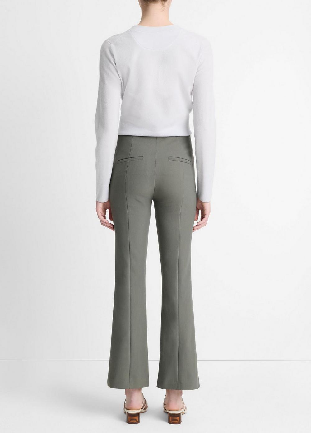 Mid-Rise Pintuck Crop Flare Pant Product Image