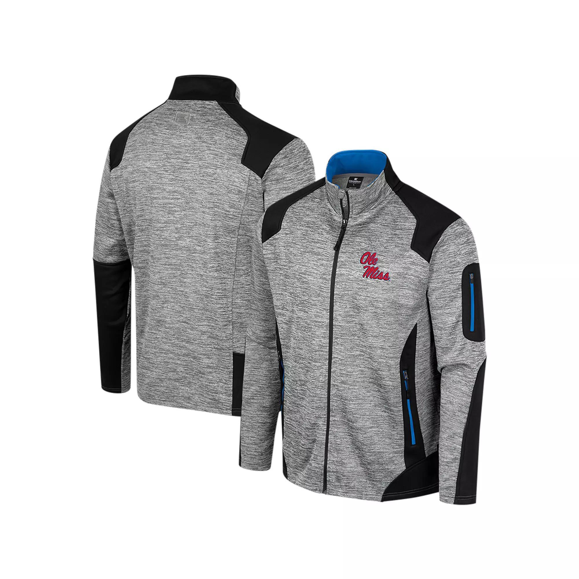 Men's Colosseum Gray Ole Miss Rebels Silberman Color Block Full-Zip Jacket, Size: Large, Grey Product Image