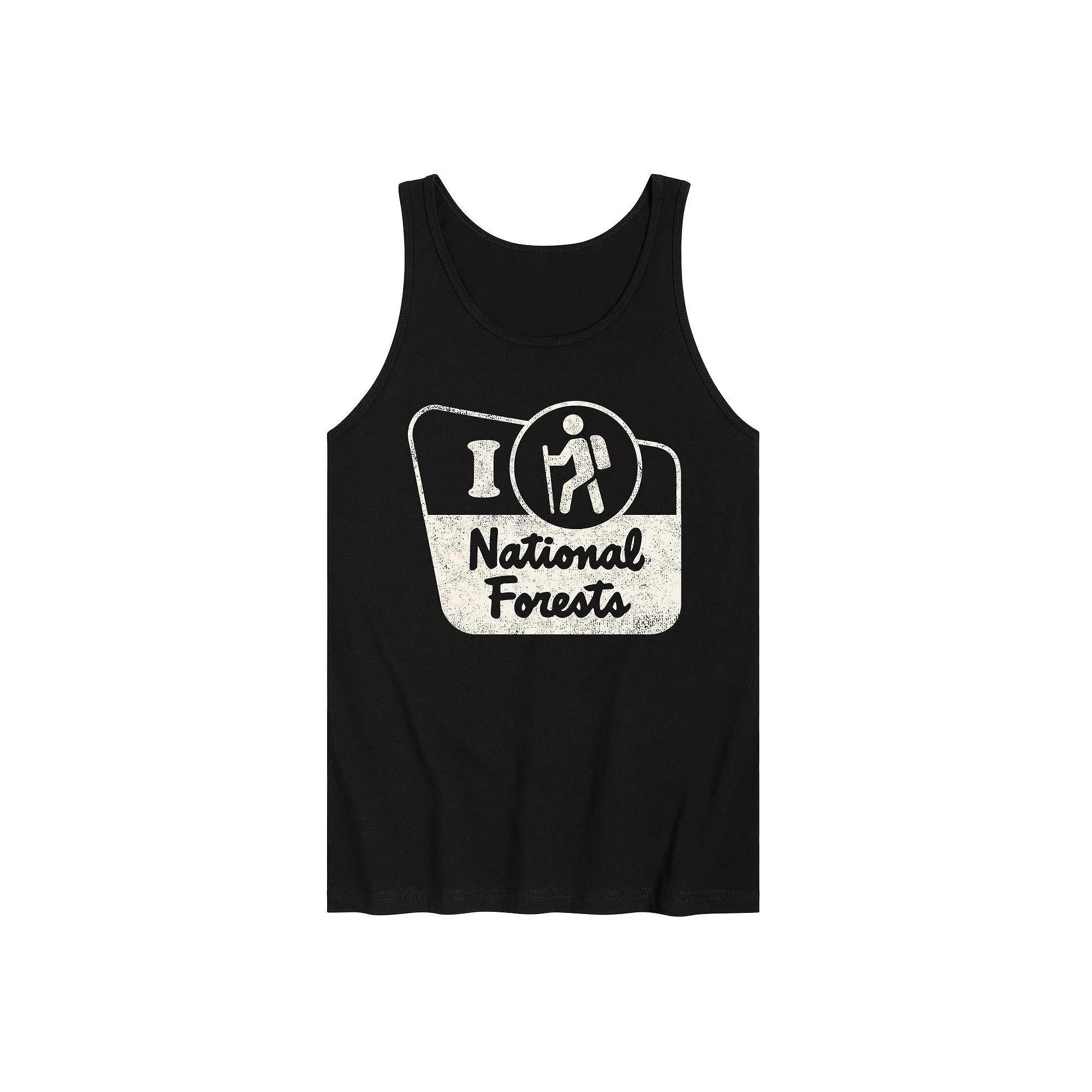 Men's I Hike National Forests Tank Top, Size: Large, Black Product Image