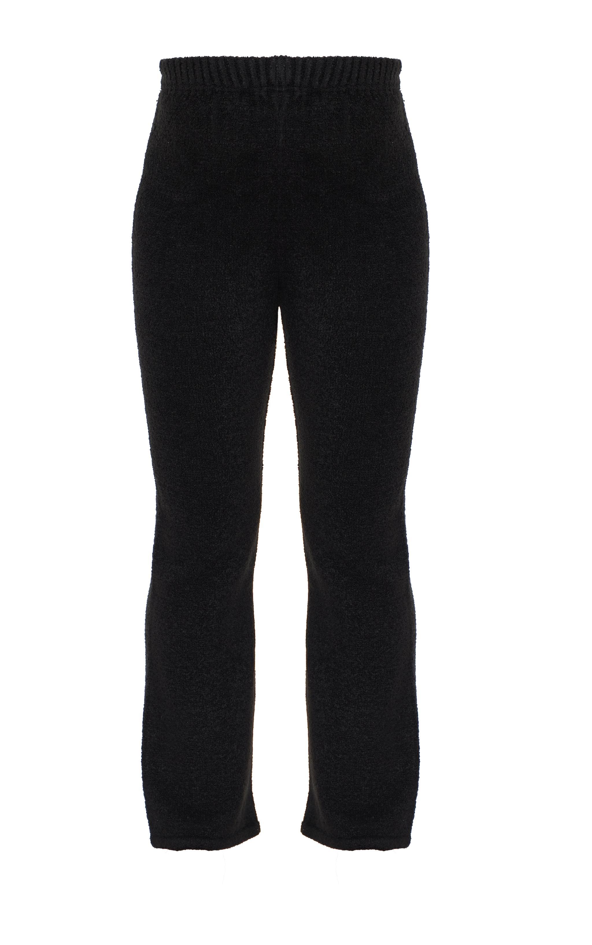 Maternity Black Boucle Knit Straight Leg Pants Product Image