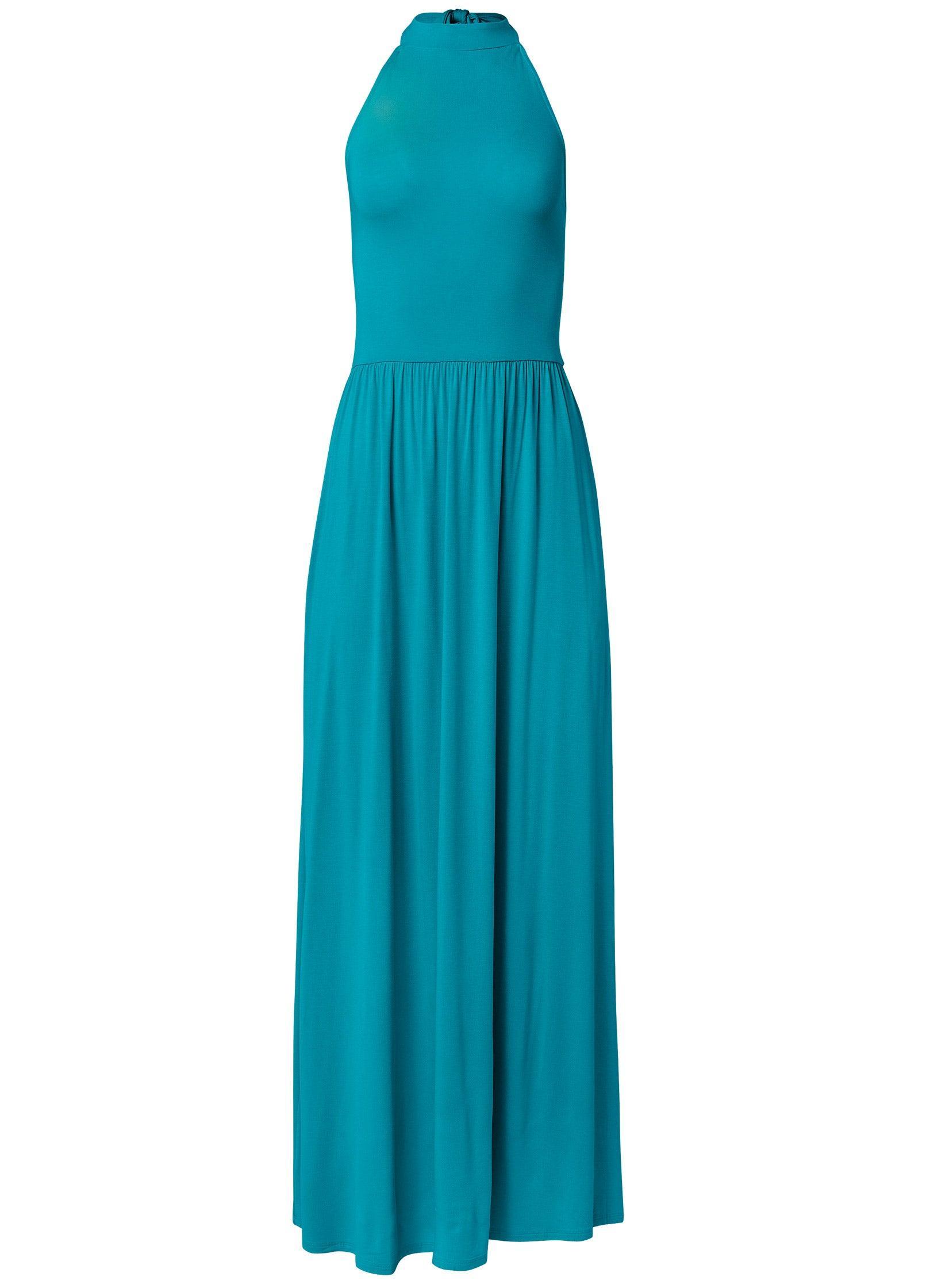 High Neck Maxi Dress - Teal Product Image