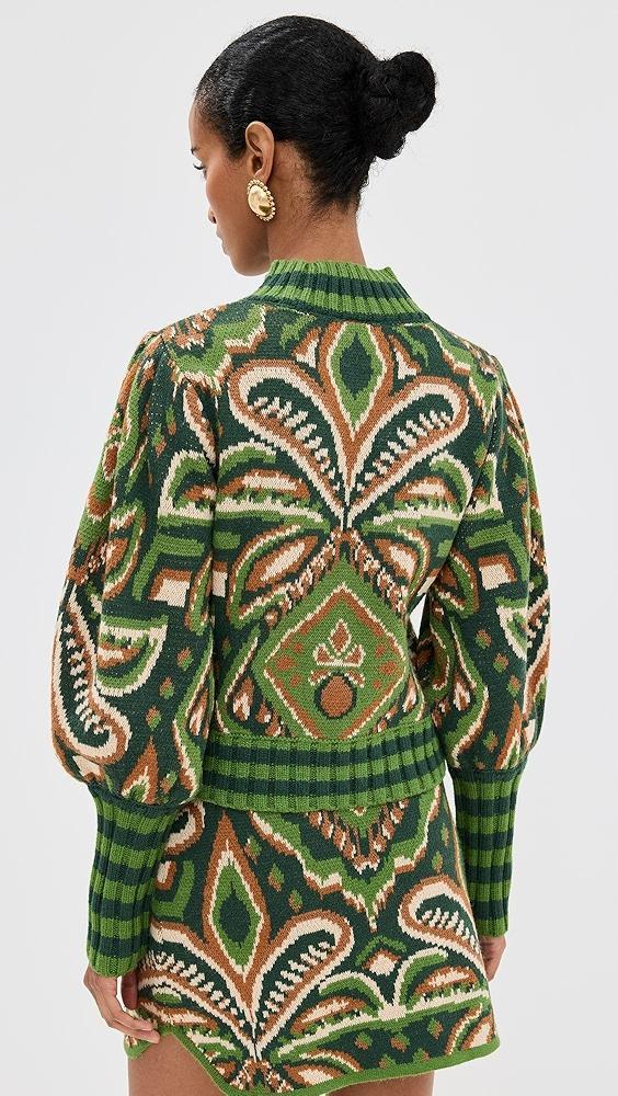 FARM Rio Pineapple Ikat Green Sweater | Shopbop Product Image