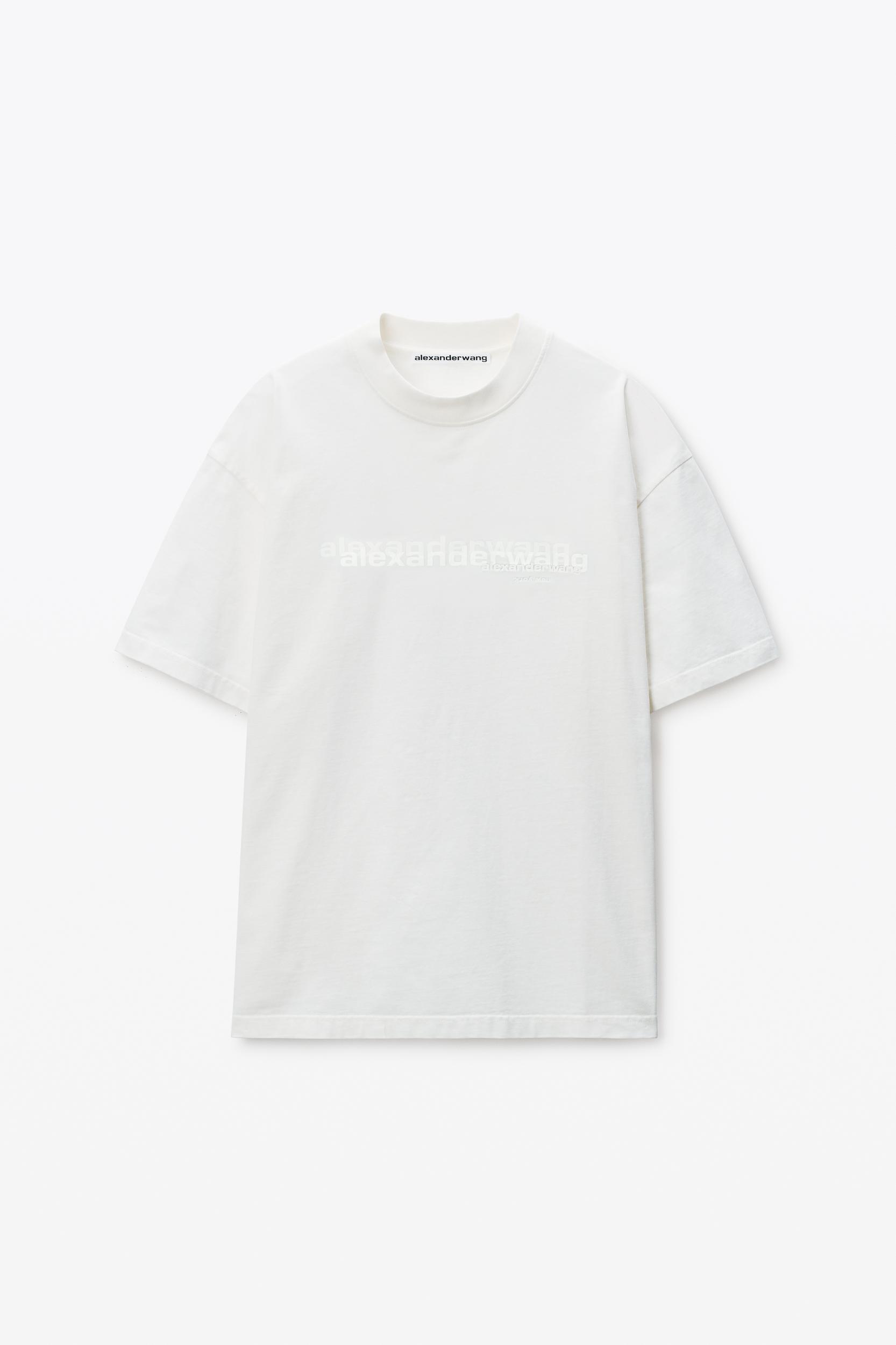 White Cotton Oversized Logo Tee Product Image