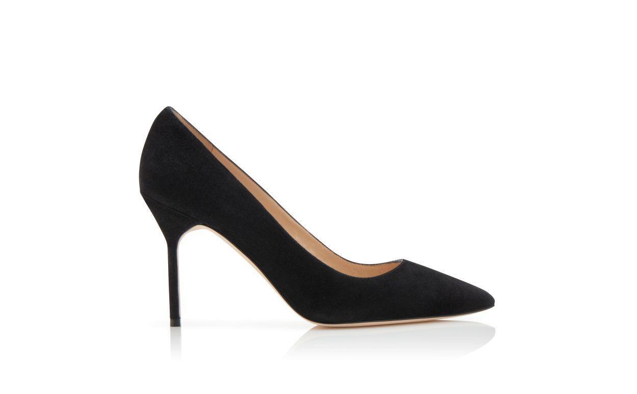 BB 90 Black Suede Pointed Toe Pumps Product Image