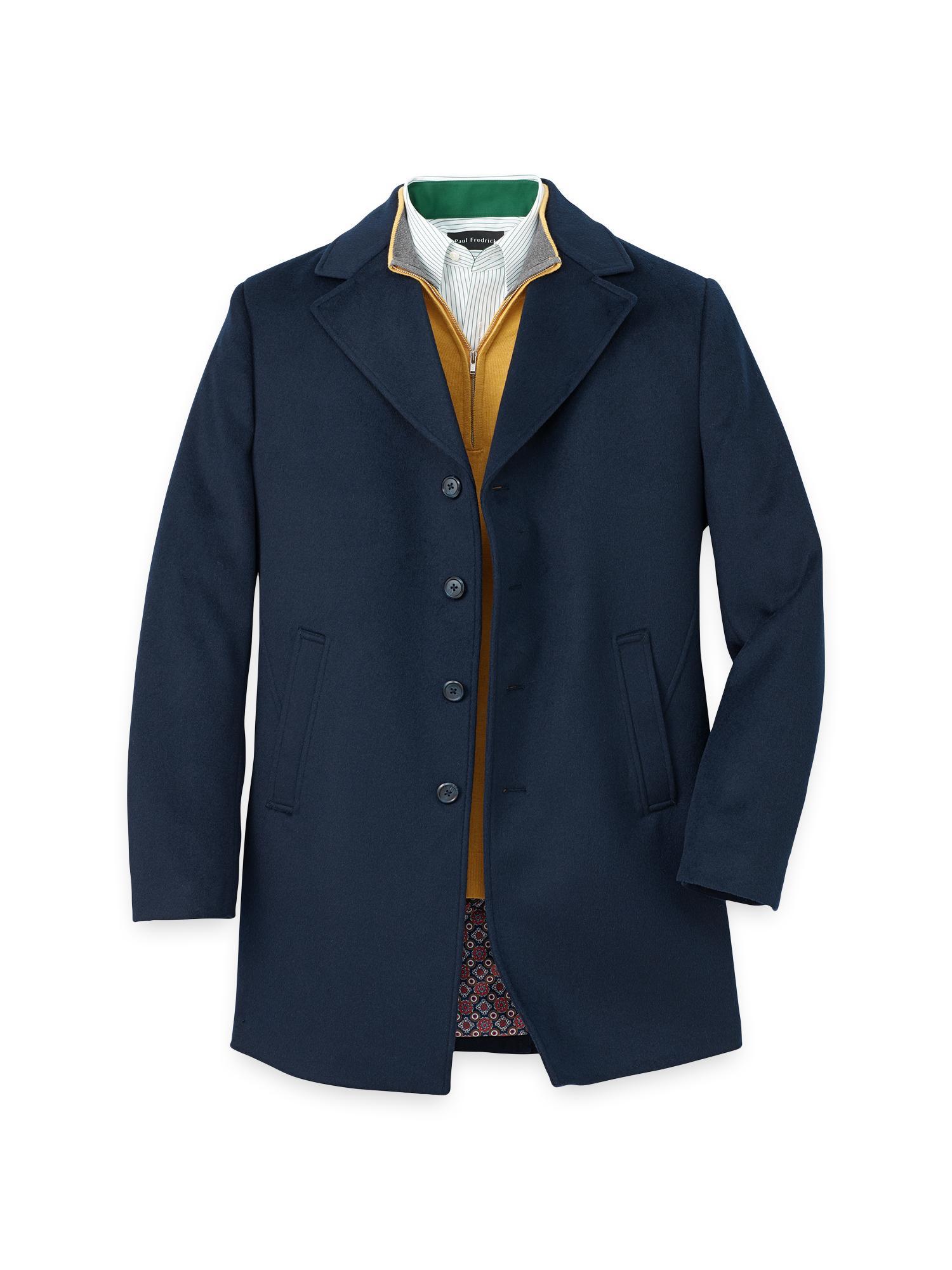 Wool Blend Topcoat - Navy Product Image