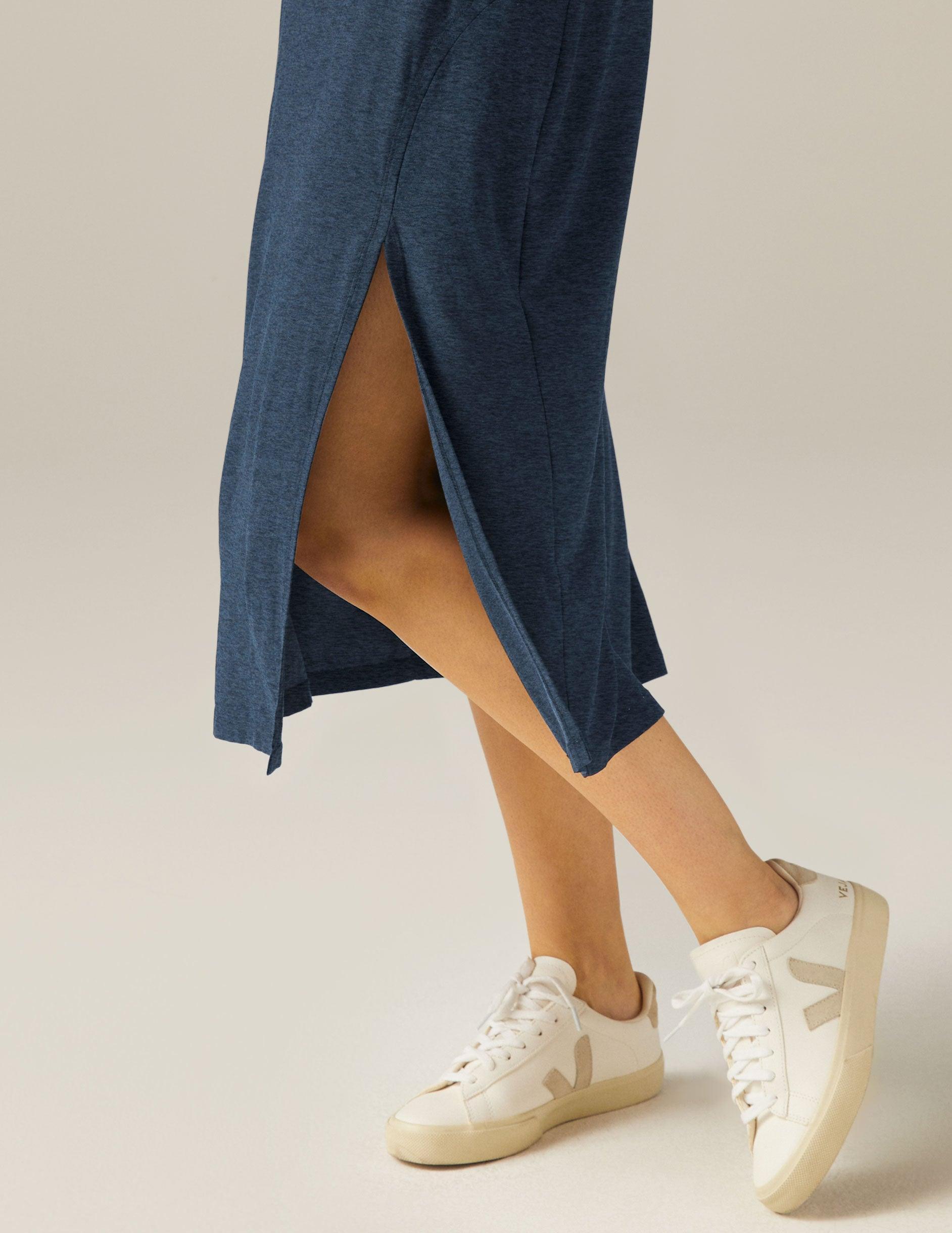 Featherweight Square Neck Slit Midi Dress Product Image