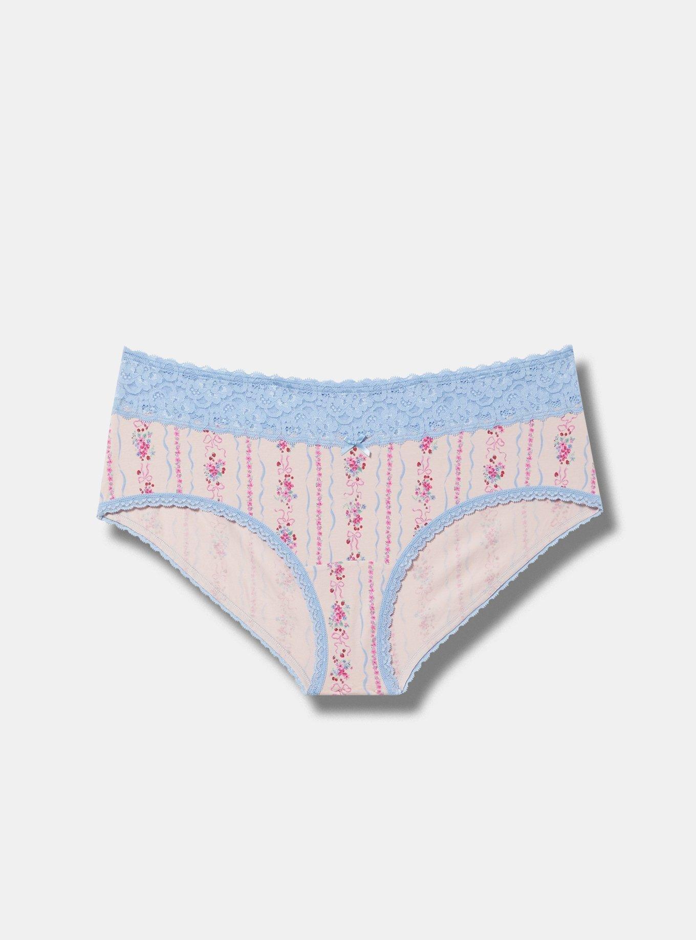 Cotton Mid-Rise Lace Trim Cheeky Panty Product Image