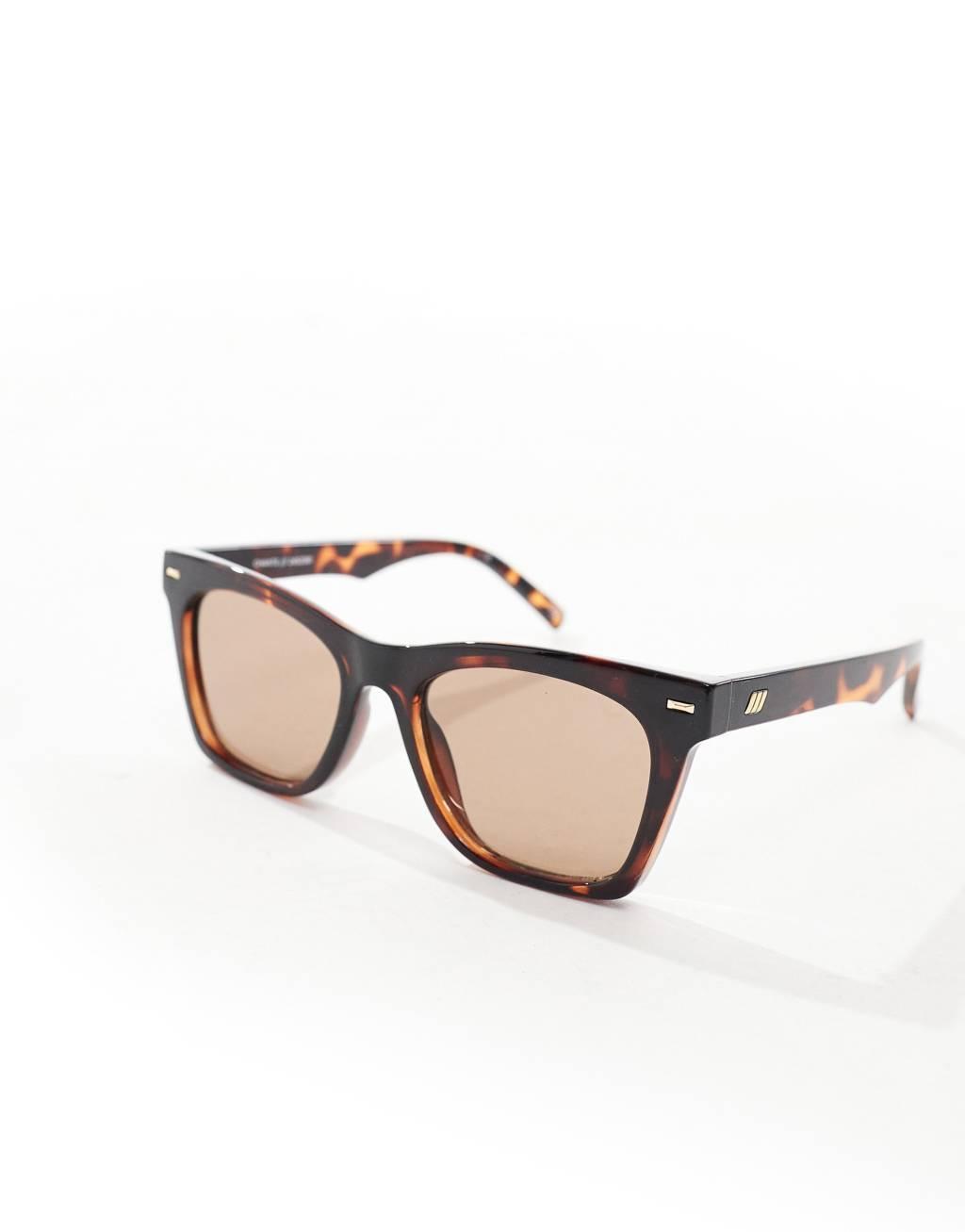 Le Specs Chante square sunglasses in tortoiseshell Product Image