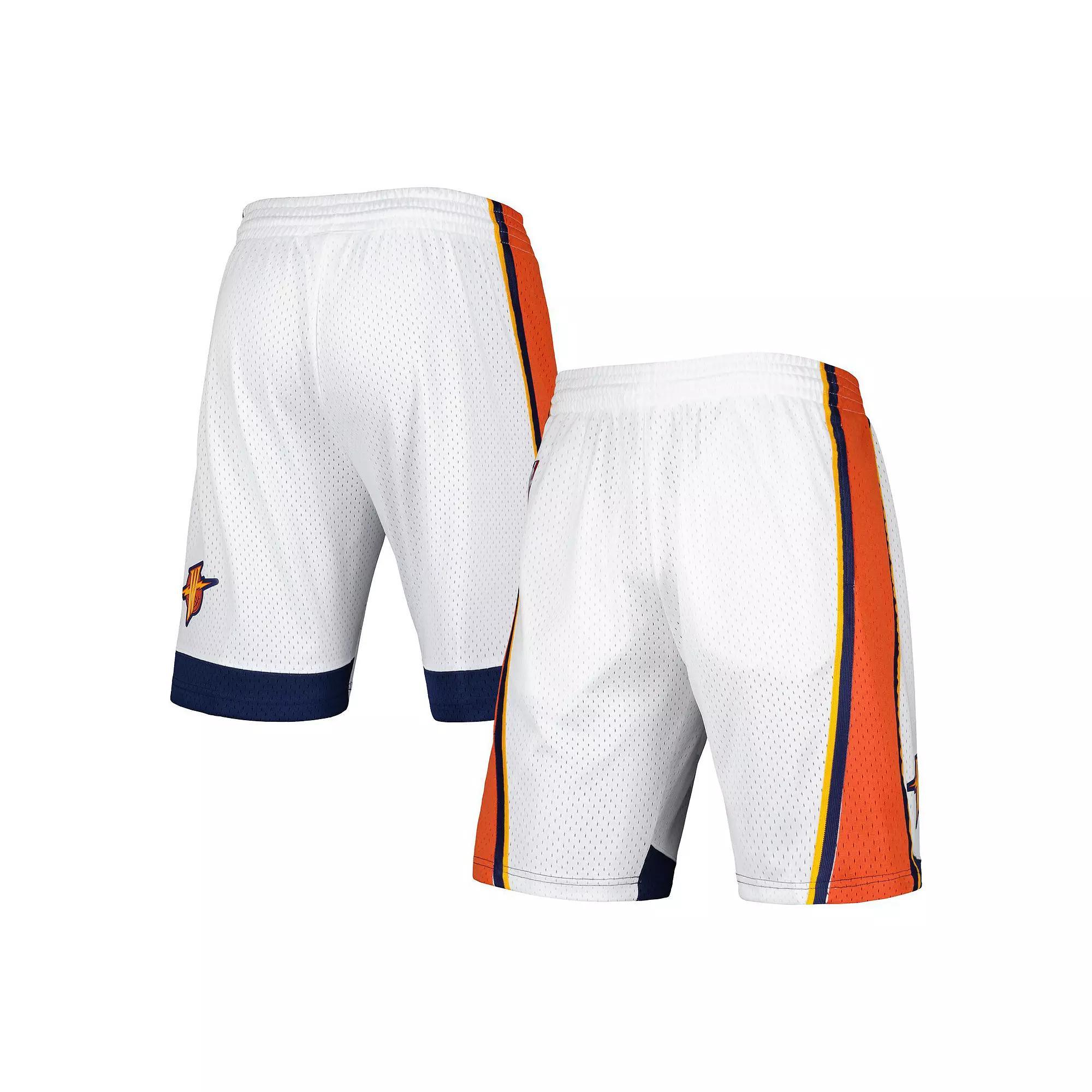 Men's Mitchell & Ness White Golden State Warriors 2009-10 Hardwood Classics Swingman Shorts,  Product Image