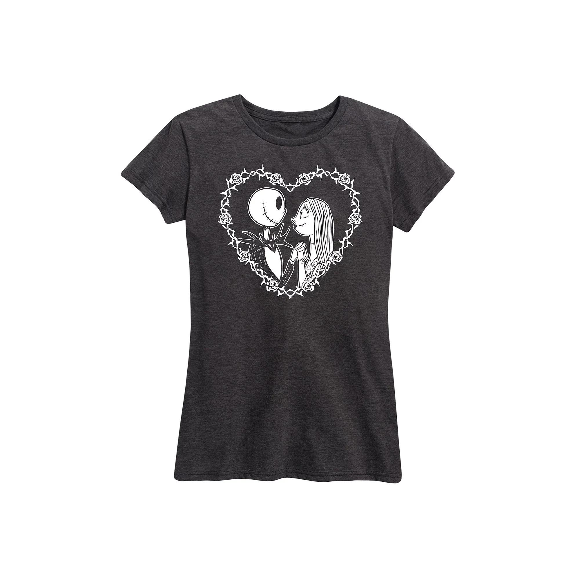 Disney's The Nightmare Before Christmas Jack & Sally Women's Heart Graphic Tee,  Product Image