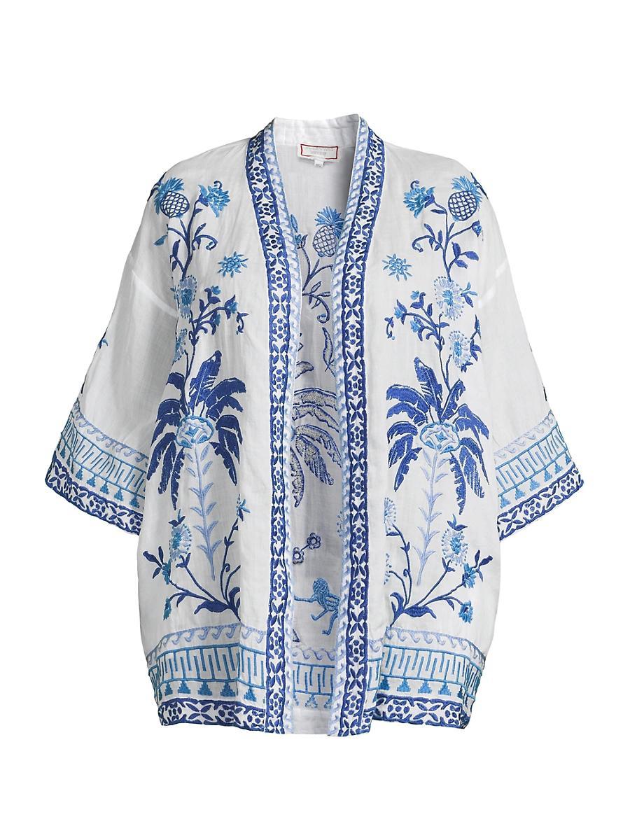 Womens Tarra Embroidered Open Caftan Top Product Image