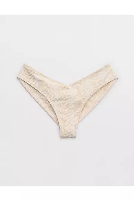 Aerie Jacquard High Leg Bikini Bottom Women's Product Image