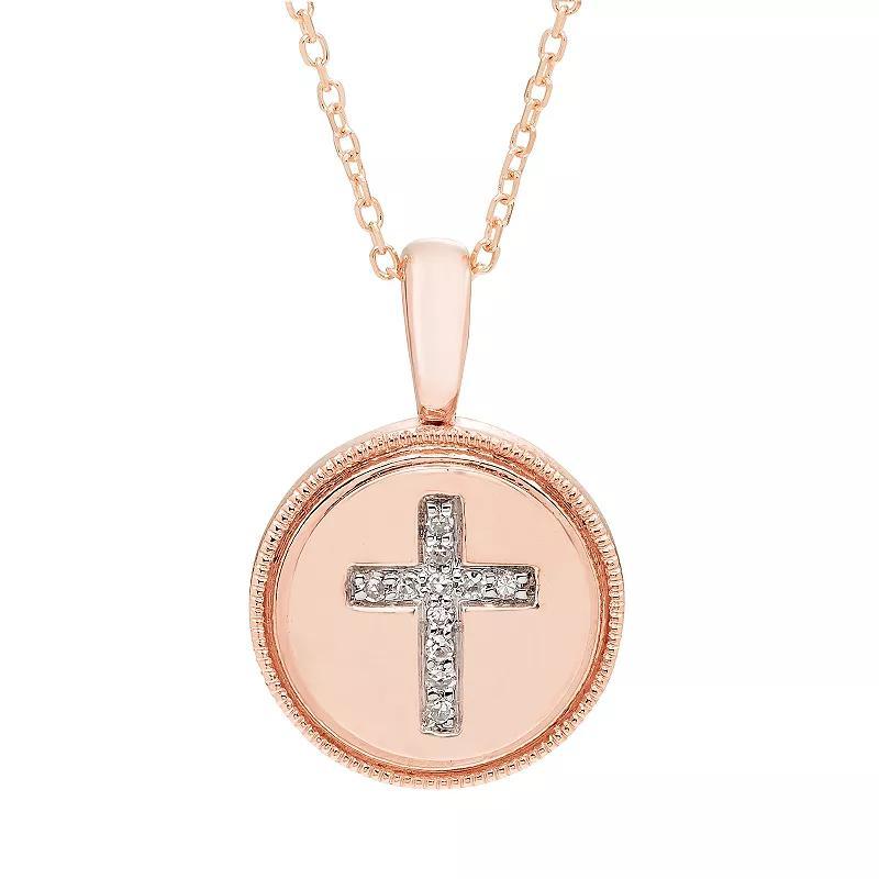 Its Personal 14k Gold Diamond Accent Cross Pendant Necklace, Womens Yellow Product Image