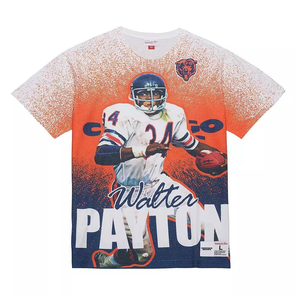 Men's Mitchell & Ness Walter Payton Gray Chicago Bears Burst Retired Player T-Shirt,  Product Image